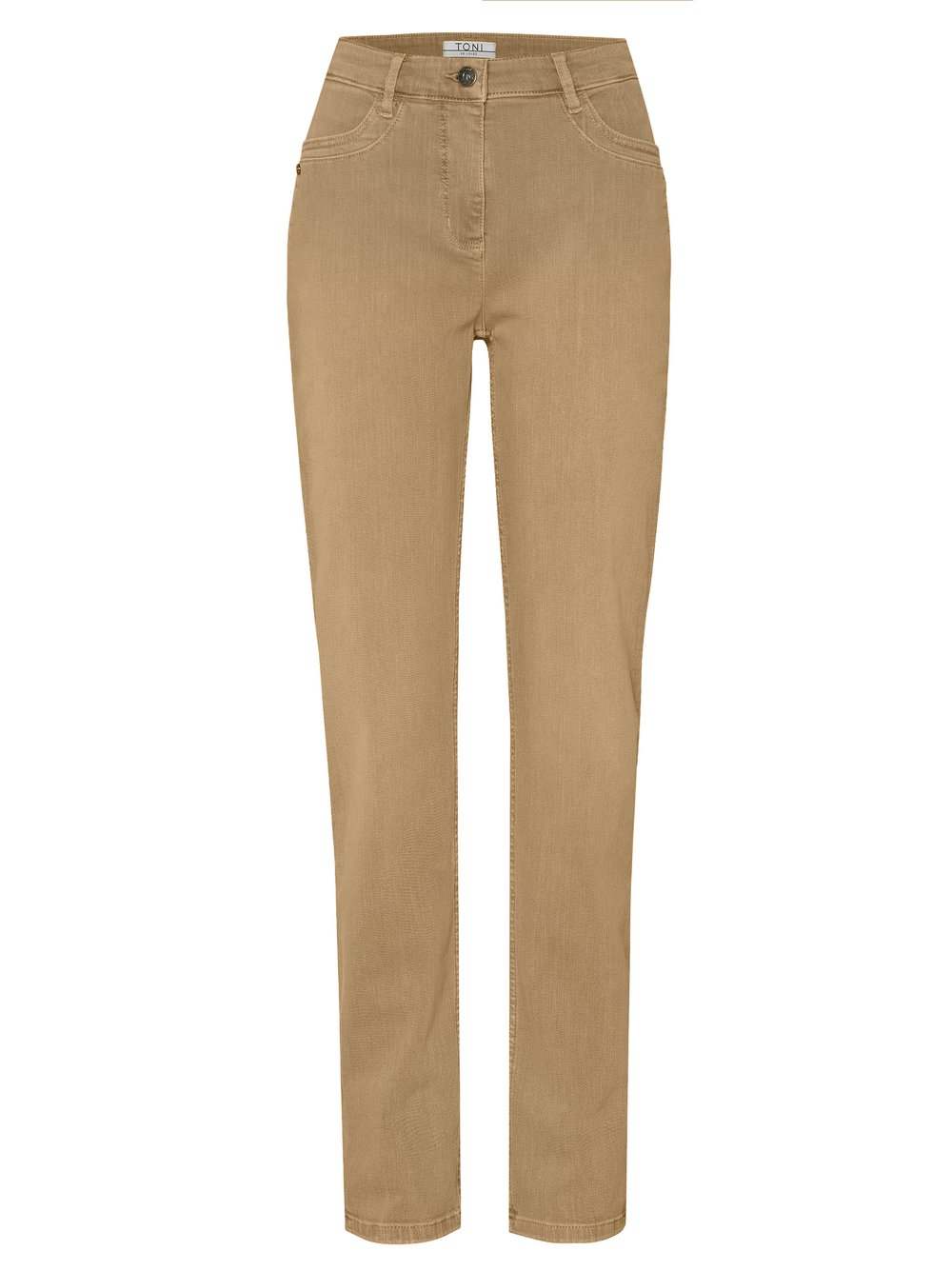 Damenjeans Be Loved in light brown, High Waist Jeans aus Colour Denim, freigestellte Produktansicht