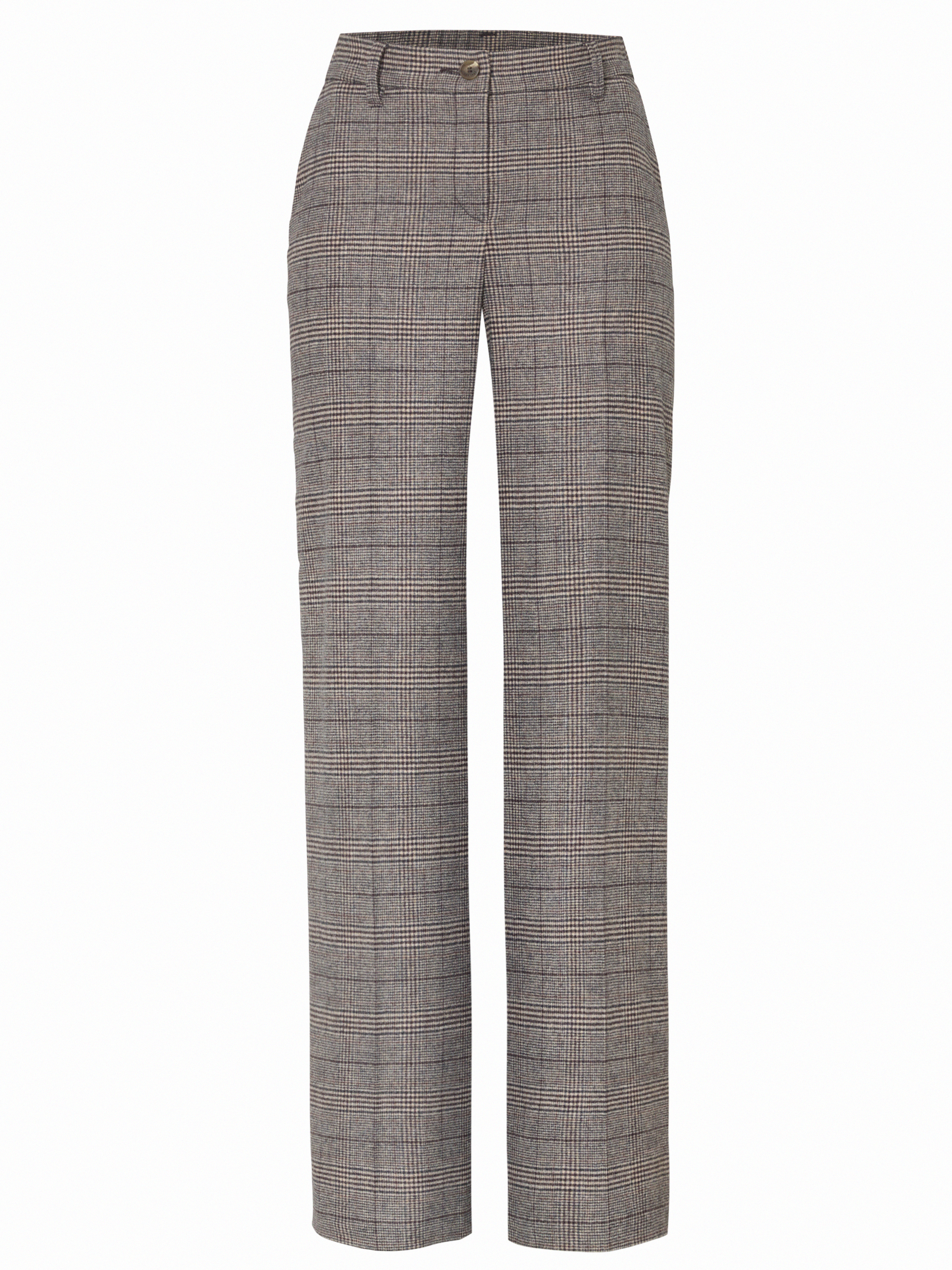 Damenhose Luisa Palazzo in Braun, wide-Leg Hose mit Karomuster, freigestellte Produktansicht