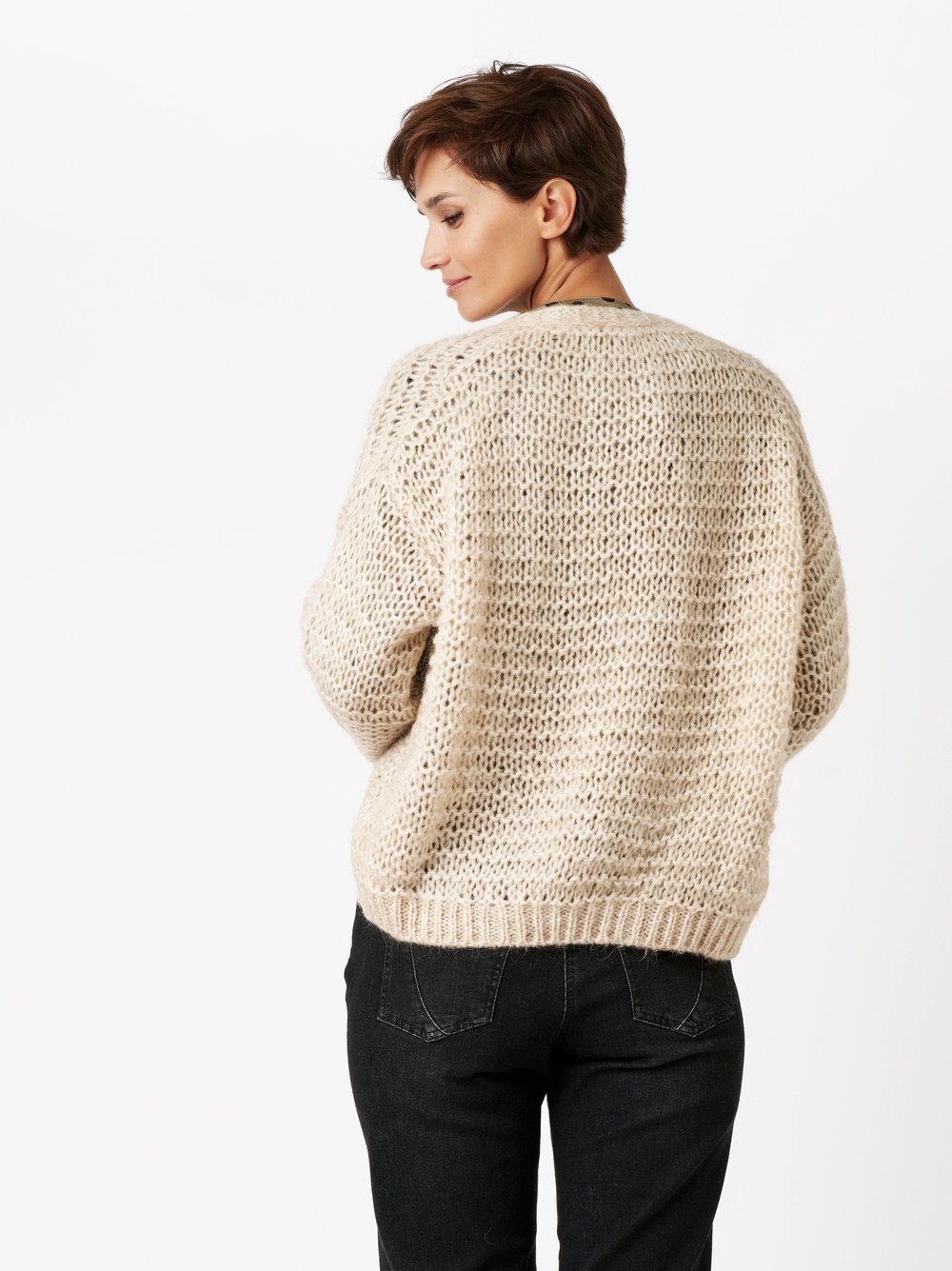 Strickjacke Halo light brown Rueckansicht