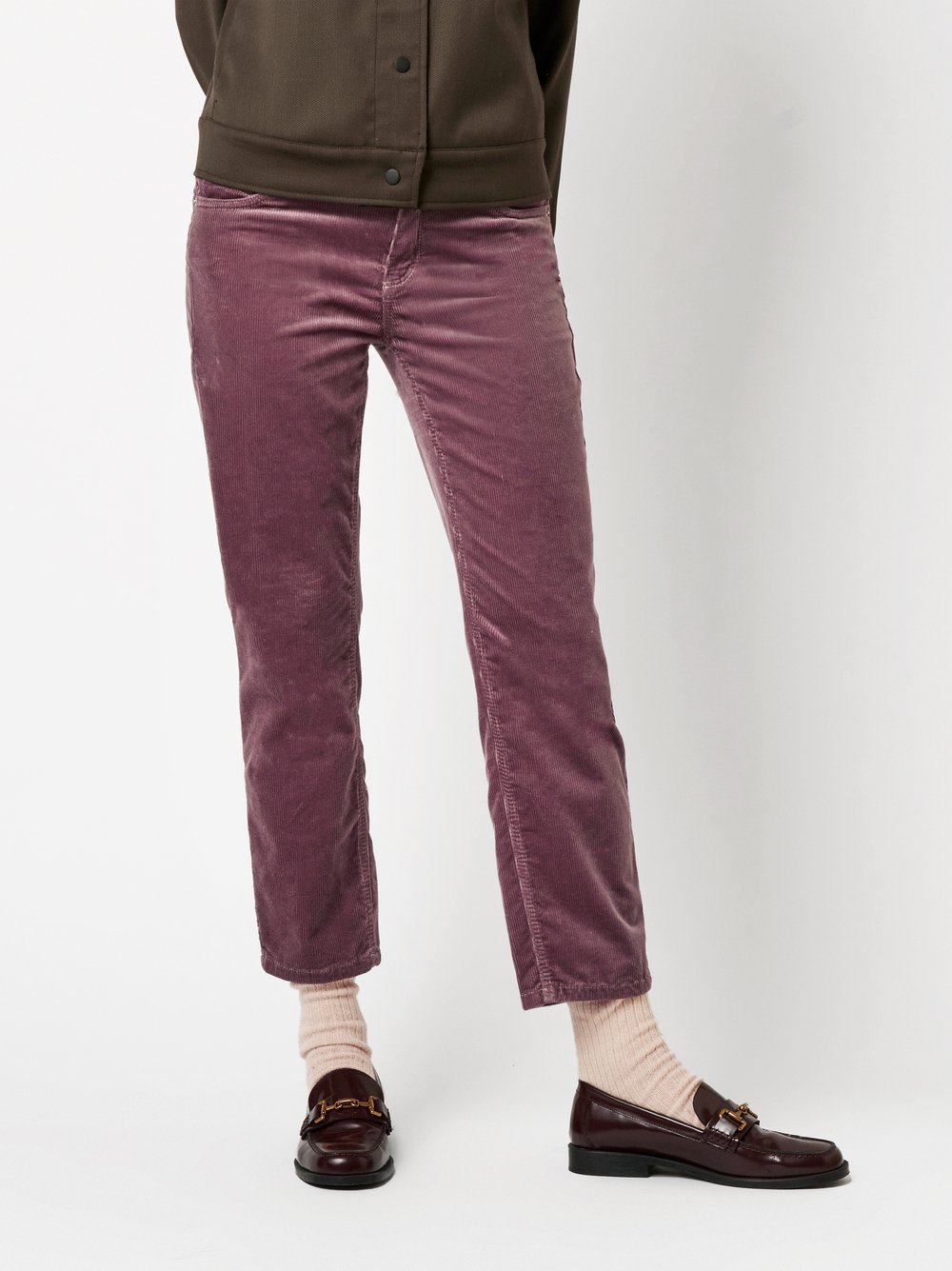 Trousers Ella mauve front view
