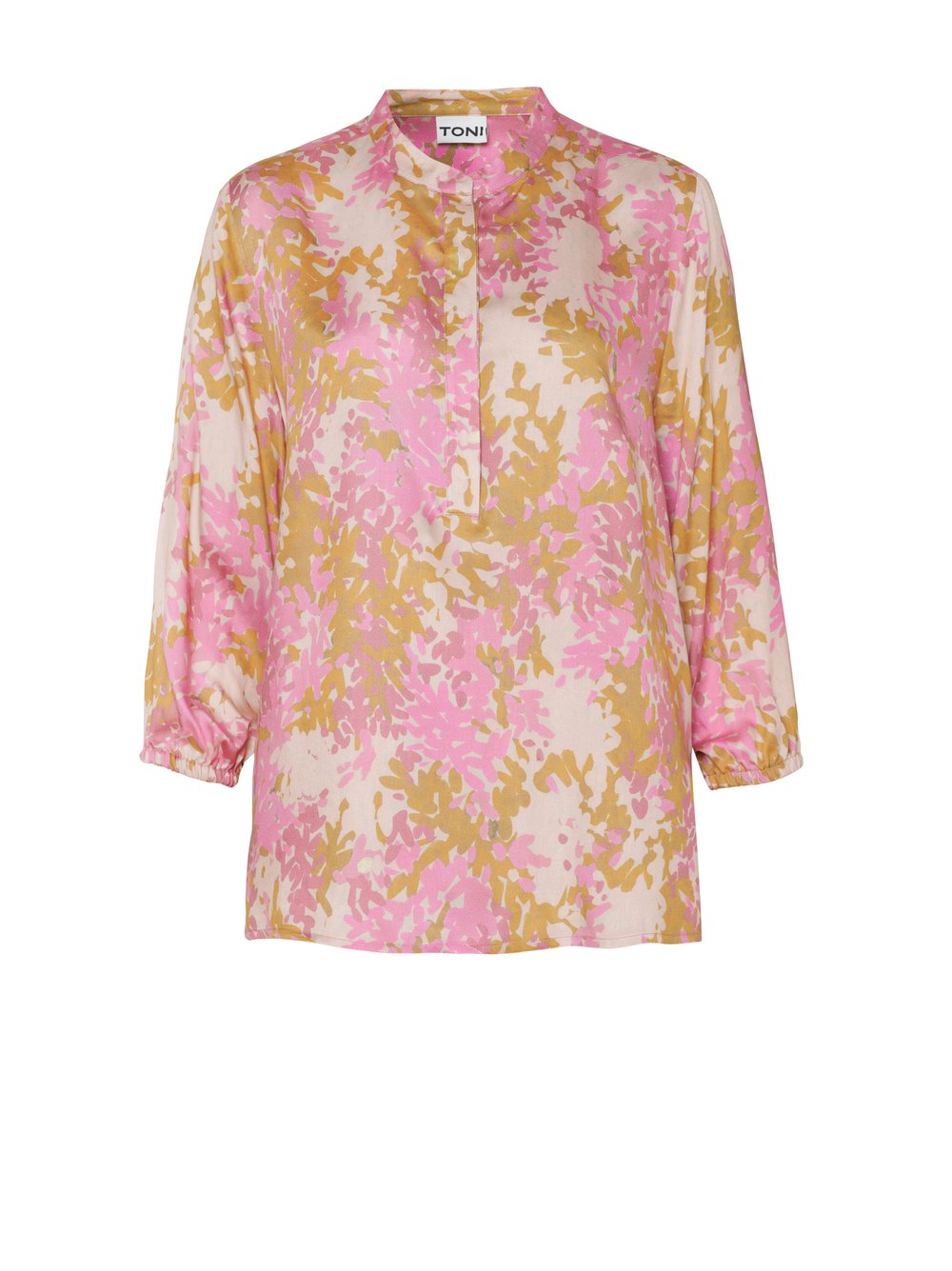 Womens blouse Alis in multicolour pink, pull-on blouse with summer print, product view