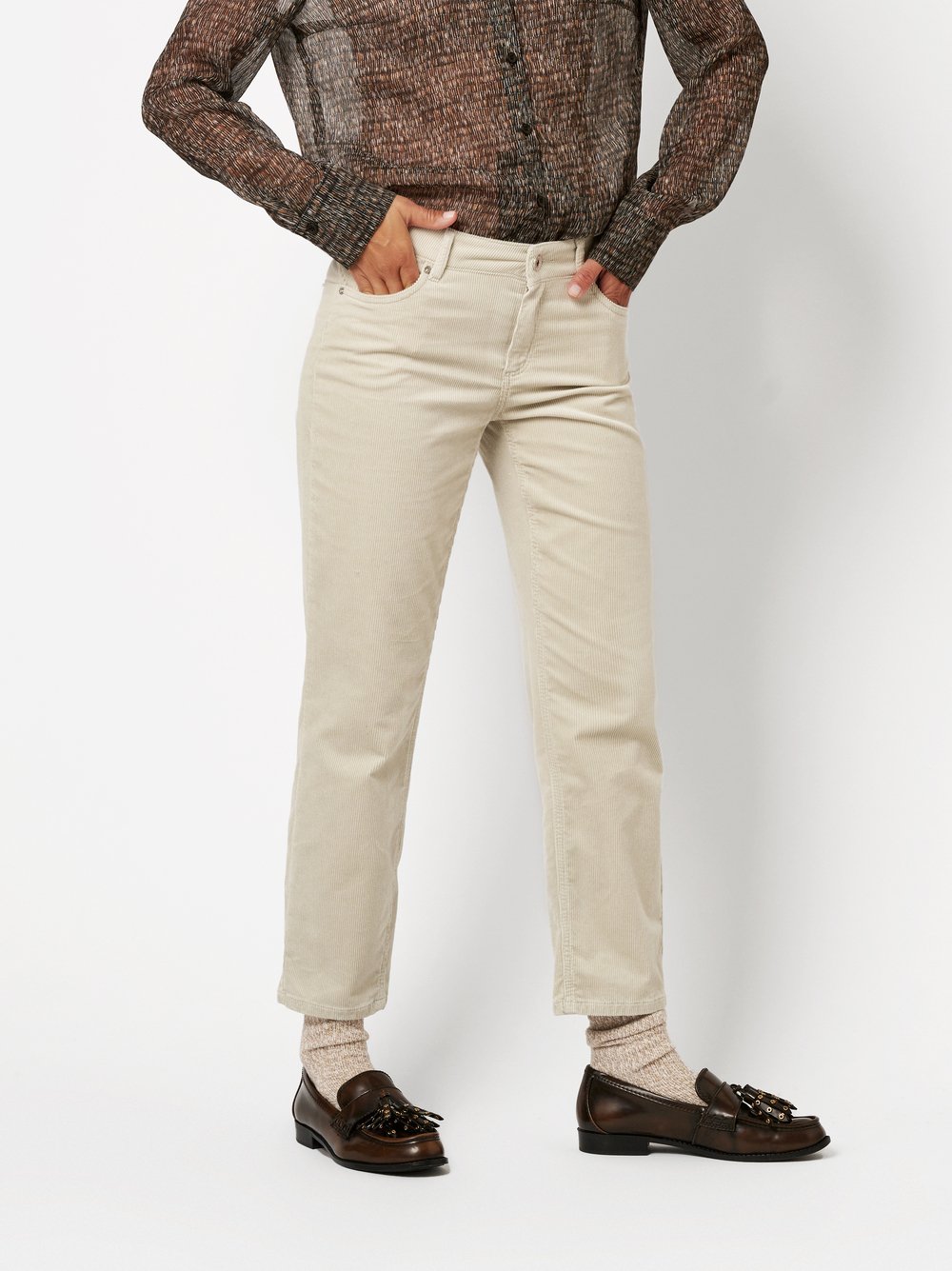 Hose Ella light beige Vorderansicht Hose Ella light beige Vorderansicht