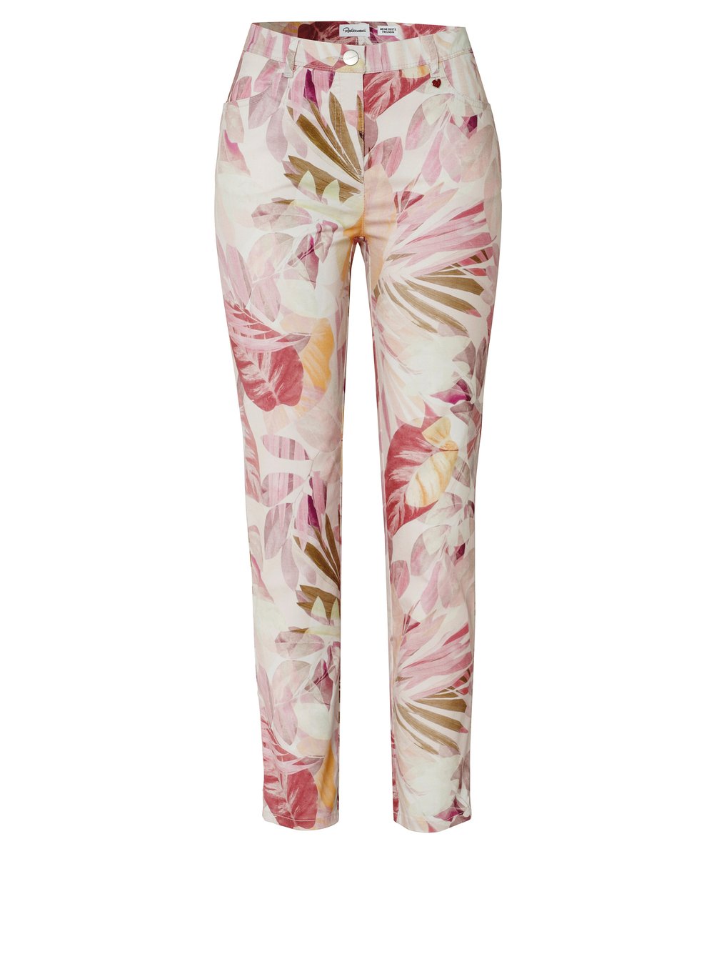Damenhose Meine beste Freundin 7/8 in multicolour rose, 7/8-Hose mit Flowerprint, freigestellte Produktansicht