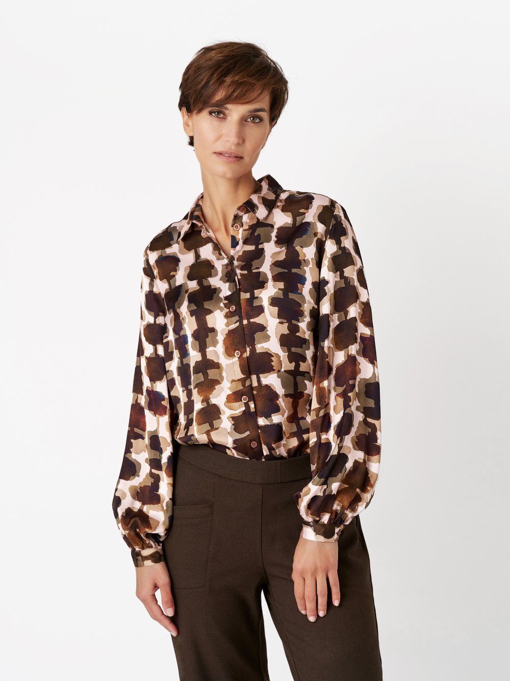 Blouse Coco multicolour rose front view
