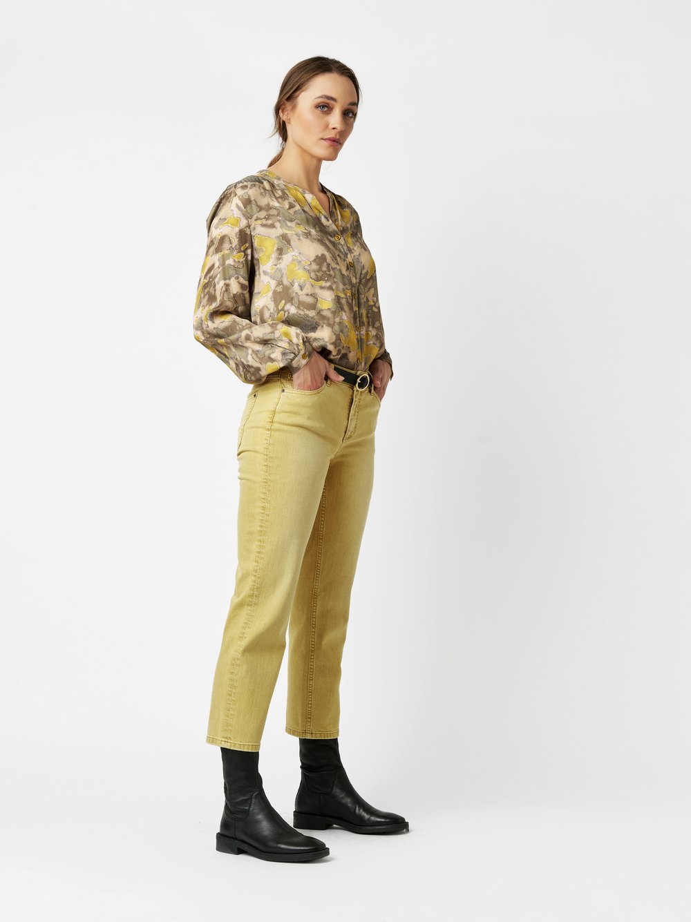 7/8-Jeans aus gefärbtem Denim | Style »Ella« curry