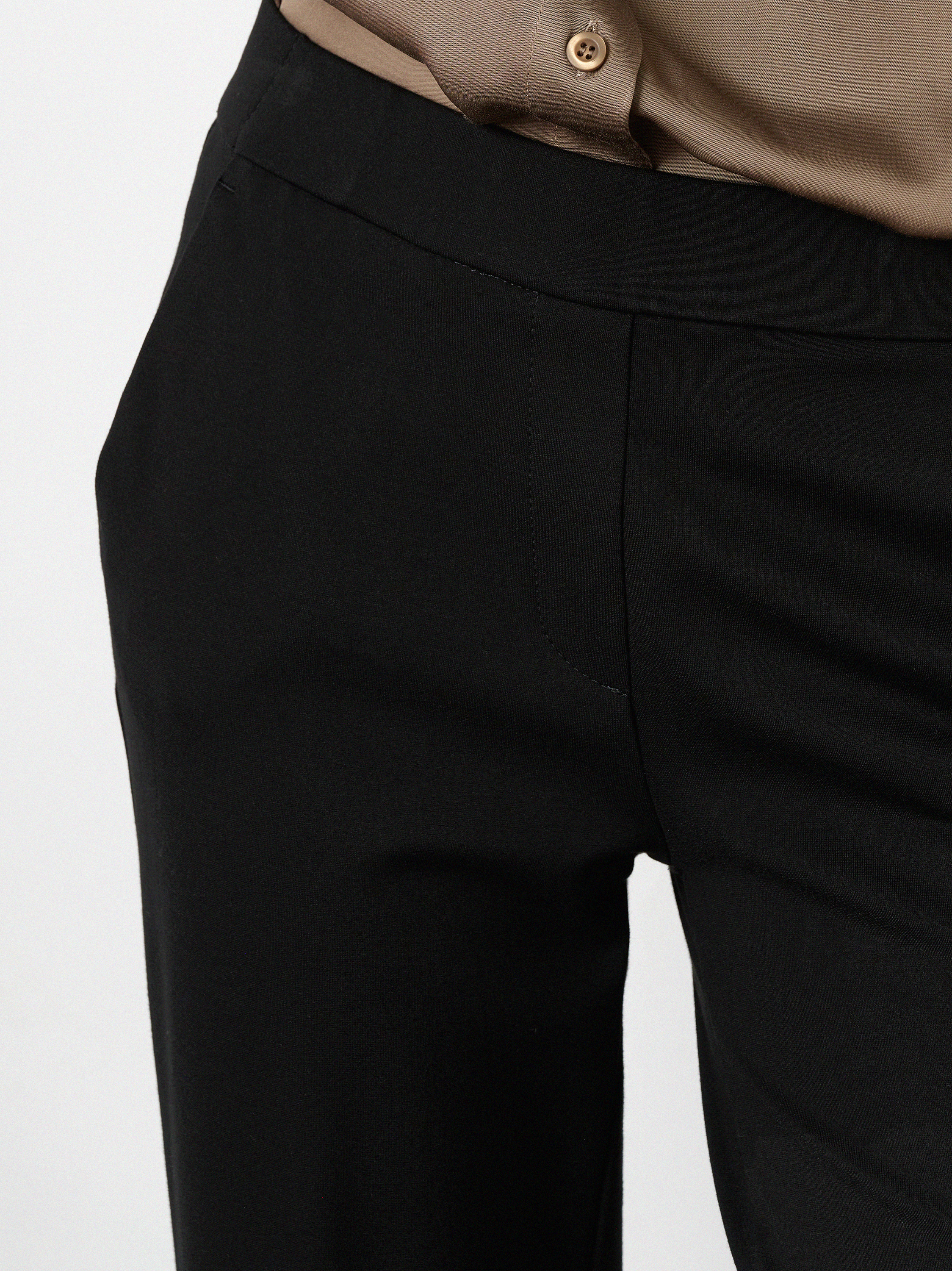 Womens trousers Jenny Wide in Black, wide-leg jersey trousers, second detail view