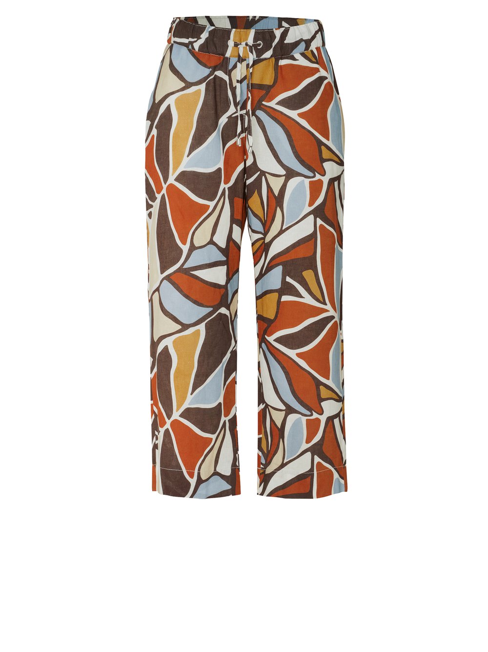 Womens trousers Pia 3/4 in multicolour, 3/4 linen trousers with an art-inspired floral pri, product view