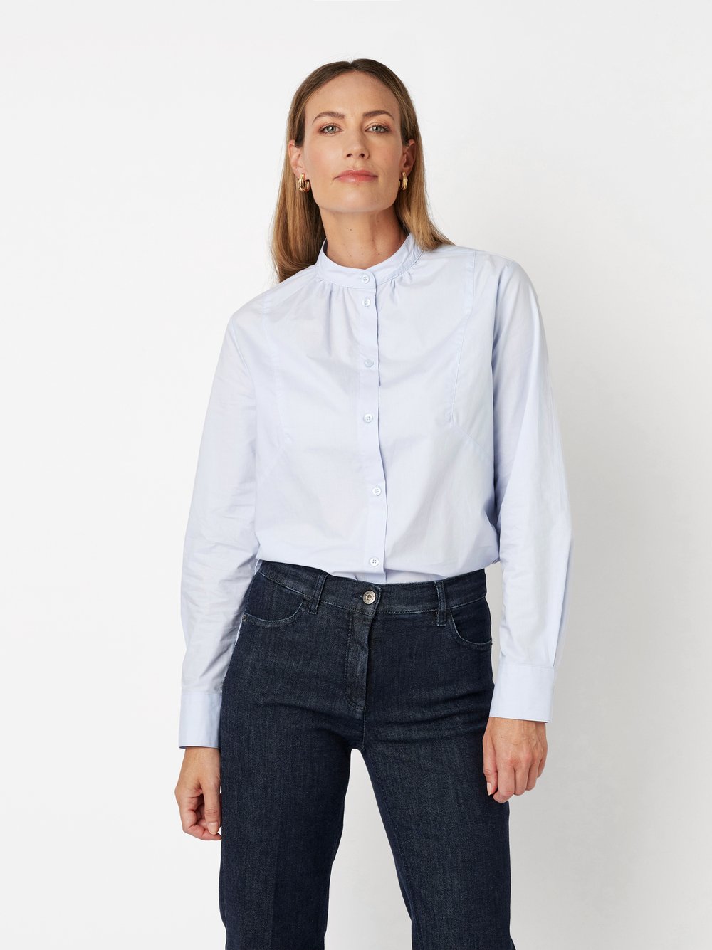 Bluse mit Stehkragen | Style »Bernice« light blue