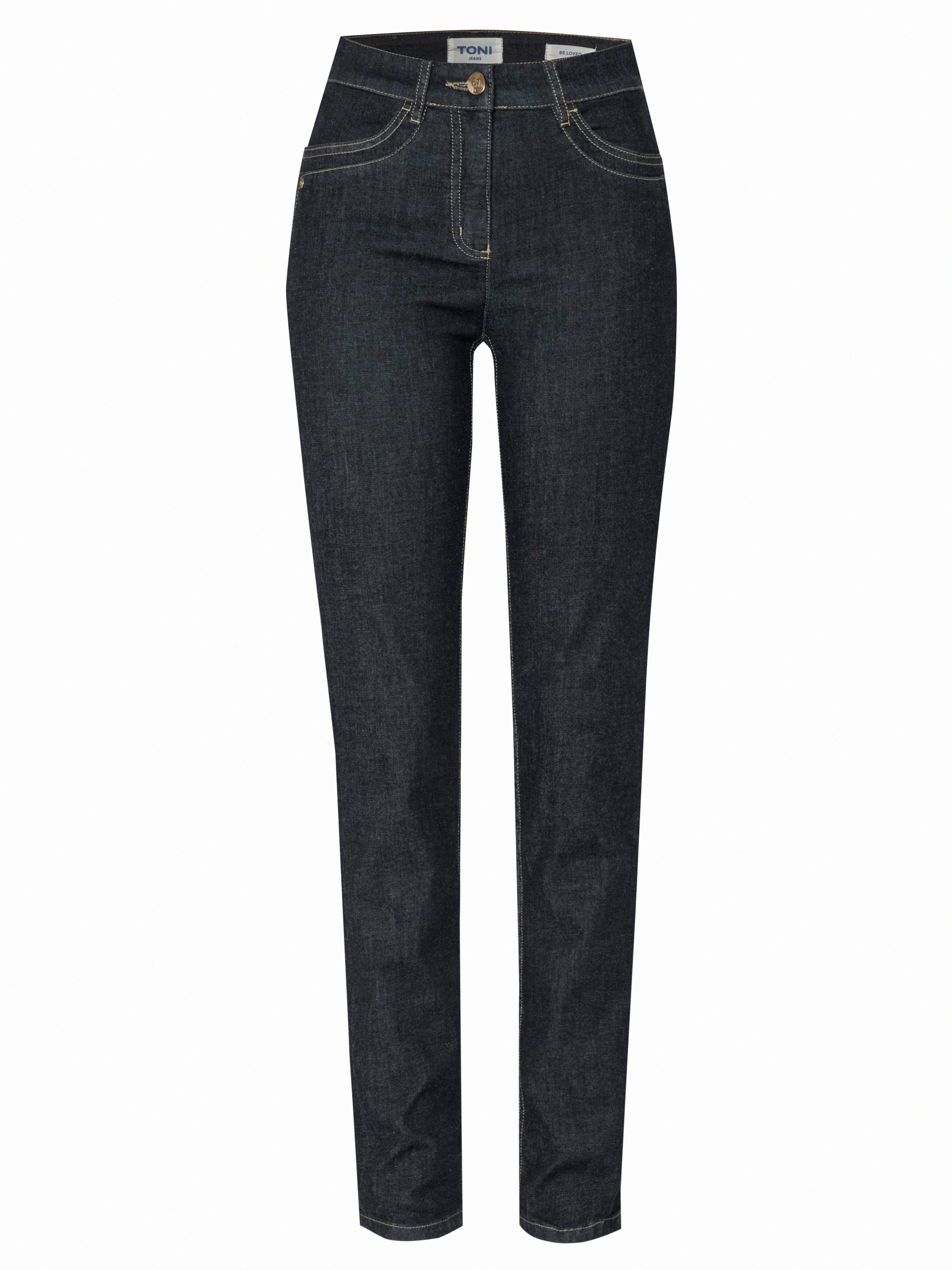 Damenjeans Be Loved in dark blue, High Waist Jeans, freigestellte Produktansicht