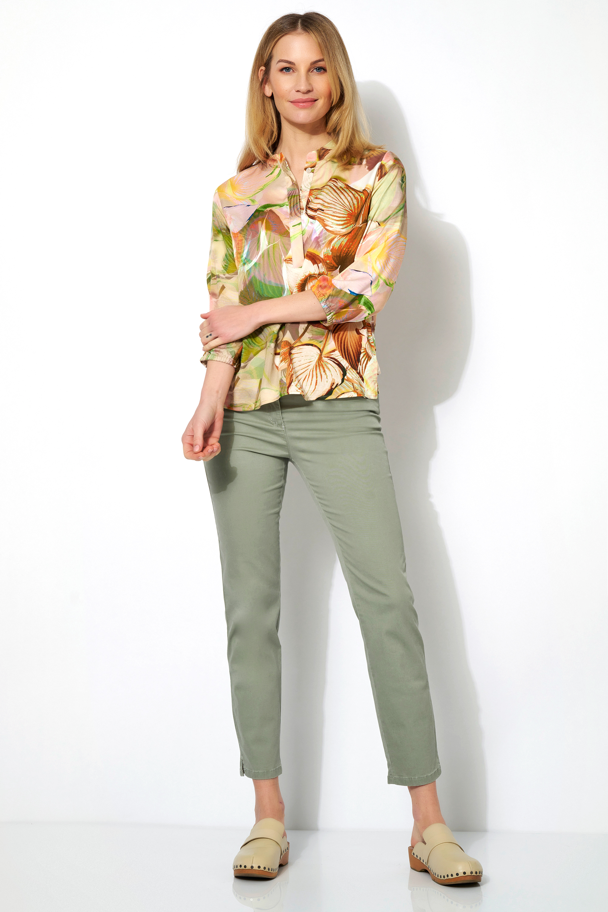 7/8-Hose mit hohem Bund | Style »be loved« light khaki