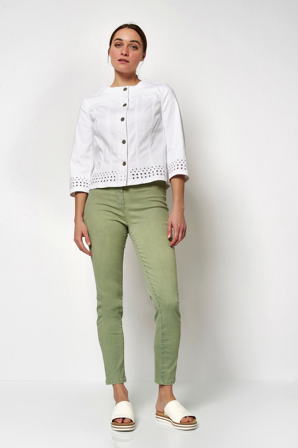 Schmale Jeans mit Gummibund | Style »Jenny« khaki