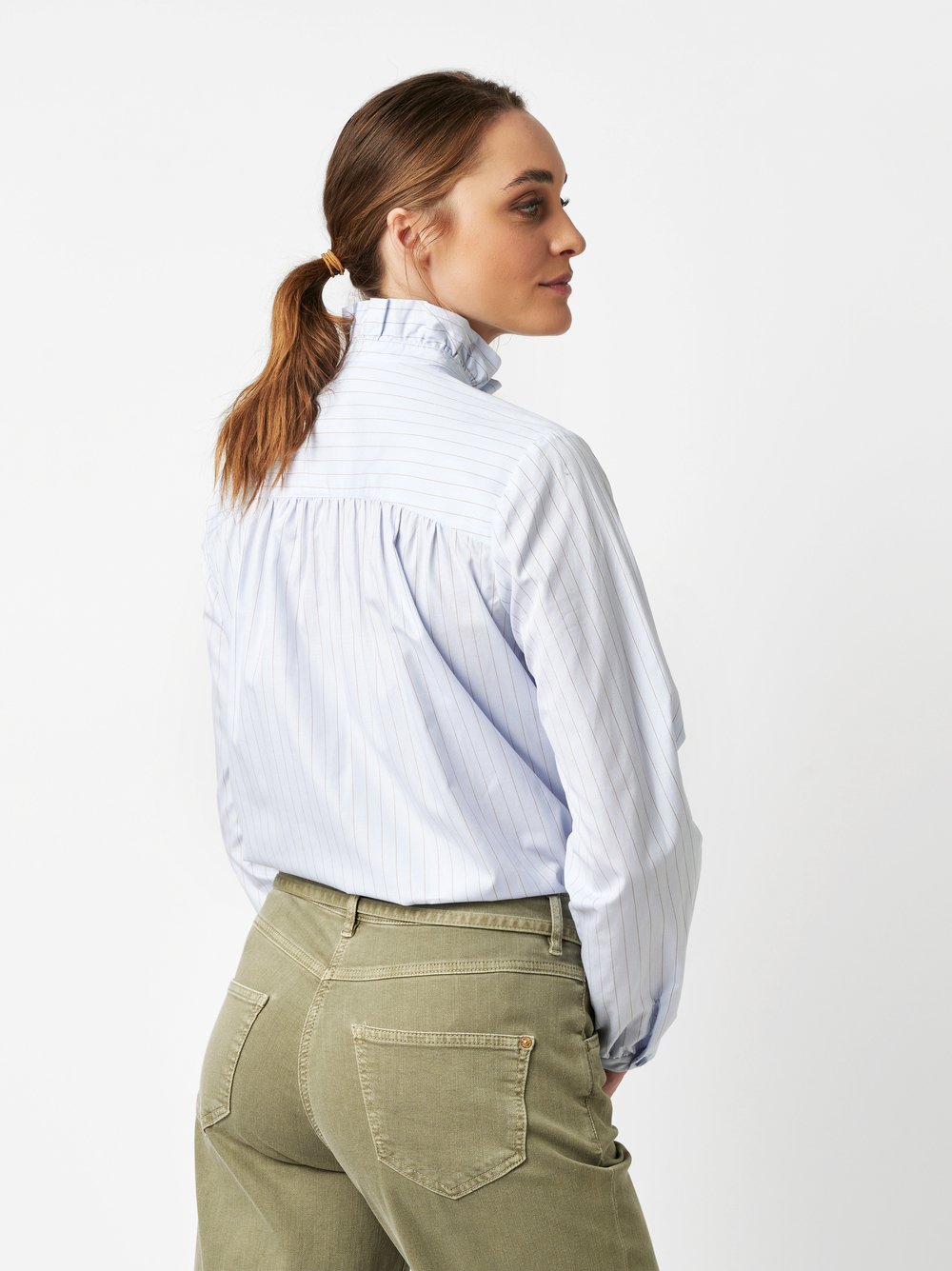 Bluse Cleo blue/beige Rueckansicht Bluse Cleo blue/beige Rueckansicht