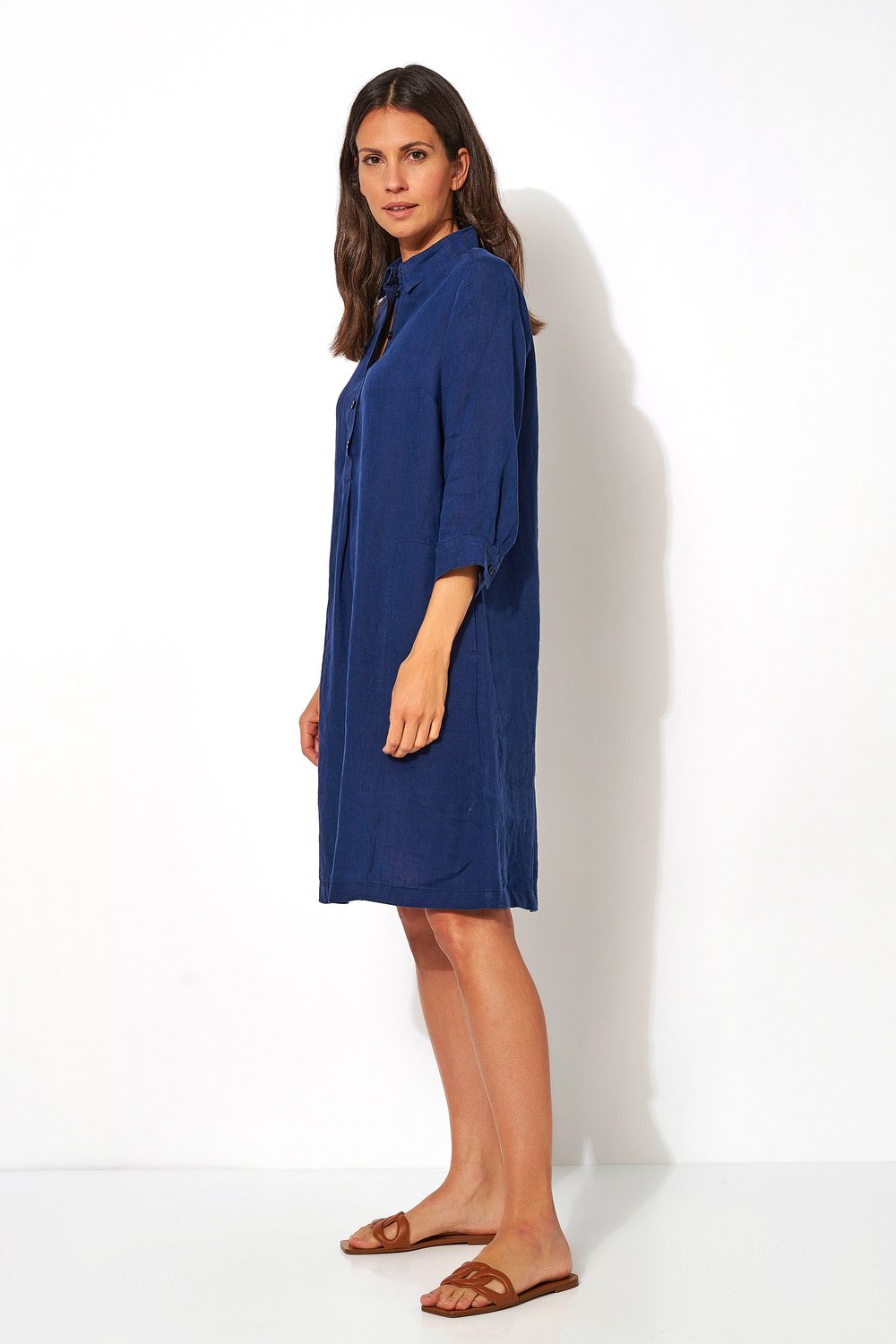 Relaxed linen dress | Style »Aila« dark blue