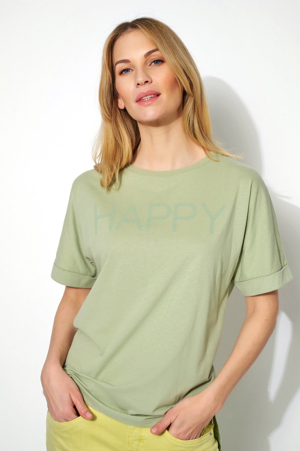 Shirt mit Schriftzug | Style »Debby« soft khaki