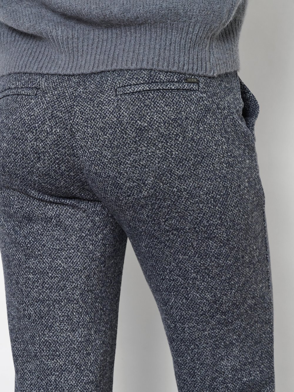 Damenhose Jenny Wide in Dark Blue, wide-Leg Hose in melierter Optik, Detailansicht