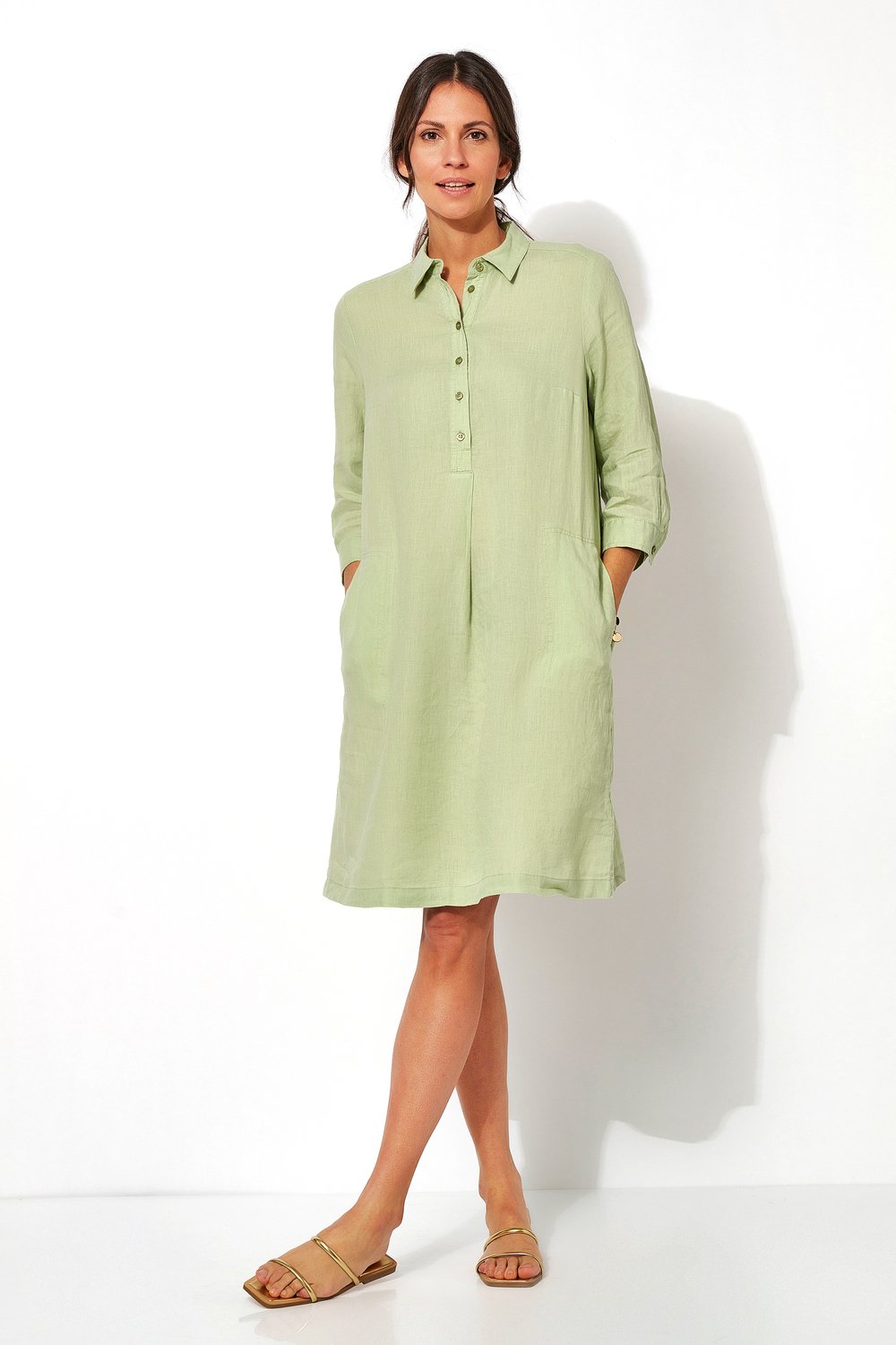 Lässiges Leinenkleid | Style »Aila« soft khaki
