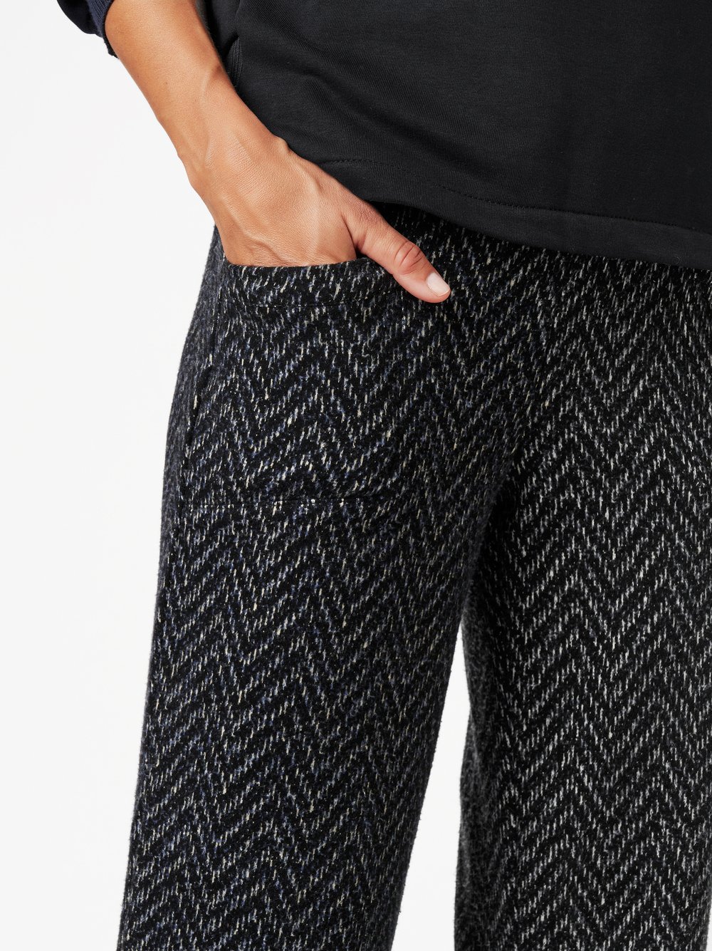 Trousers Sue blue/black detail view Trousers Sue blue/black detail view