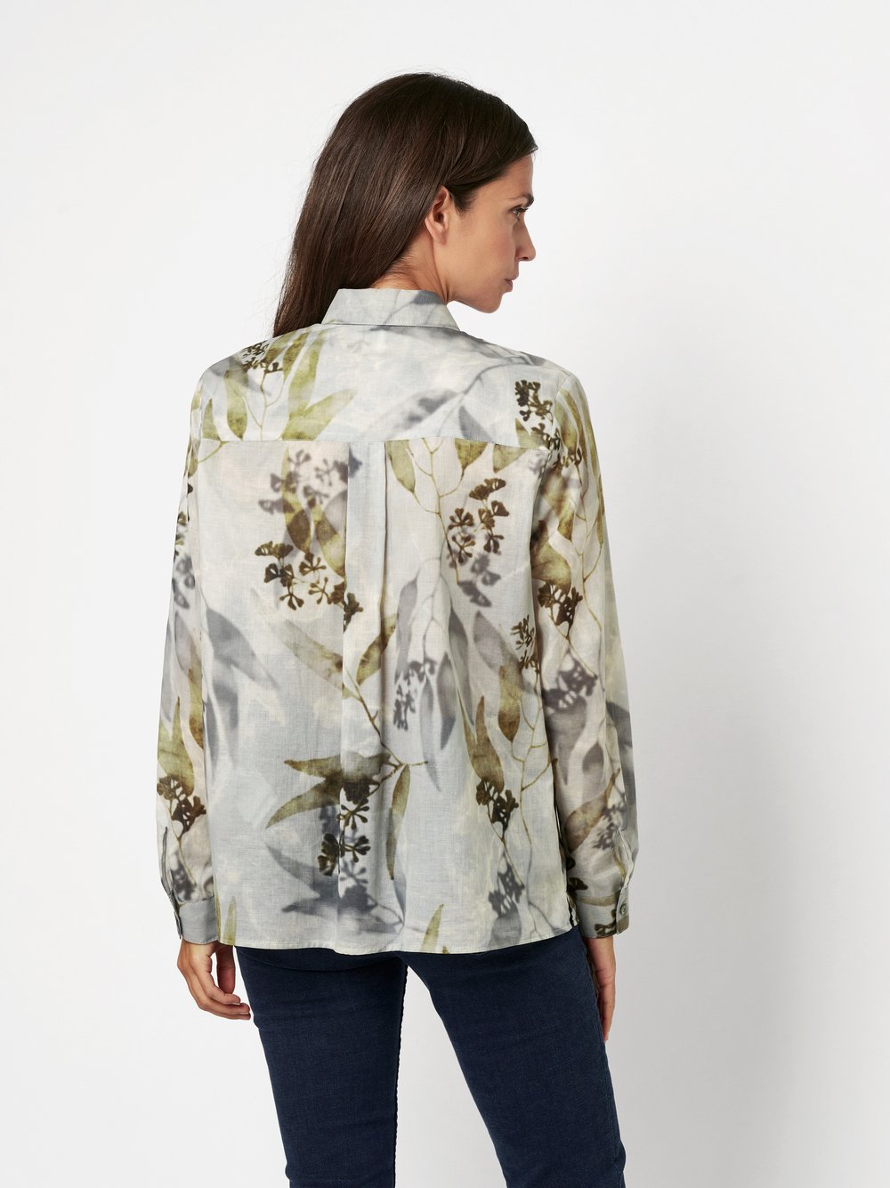Blouse Clay nature green rear view