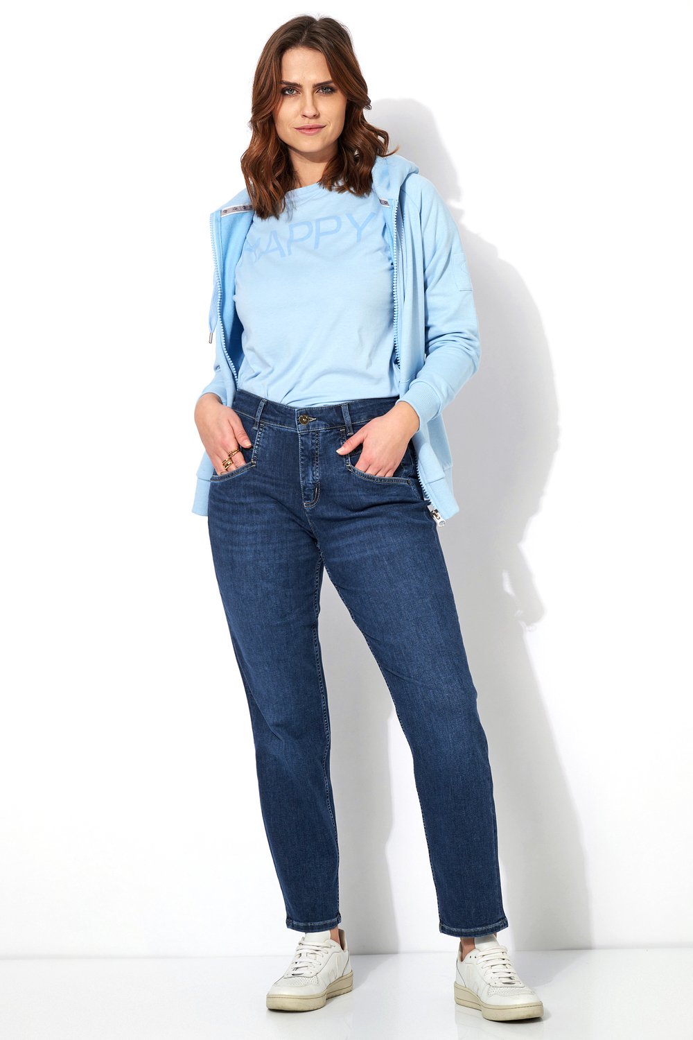 Straight-Fit Jeans | Style »Happy« mid blue used