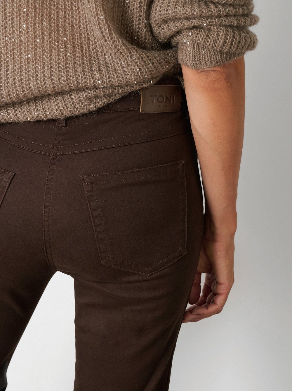 High-Waist Hose aus warmem Baumwollstretch | Style »Be Loved« Dunkelbraun