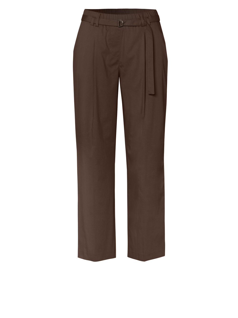 Damenhose Jenny 7/8 in dark brown, Moderne 7/8-Hose mit Bindeguertel, freigestellte Produktansicht