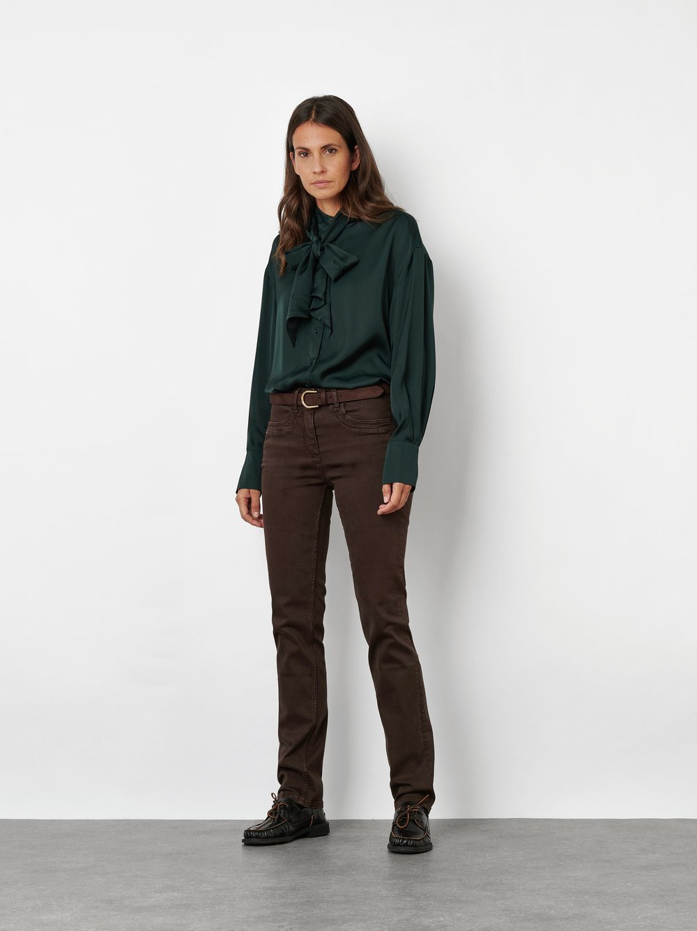 Elegant Tie-Neck Blouse | Style »Alva« Dark Green