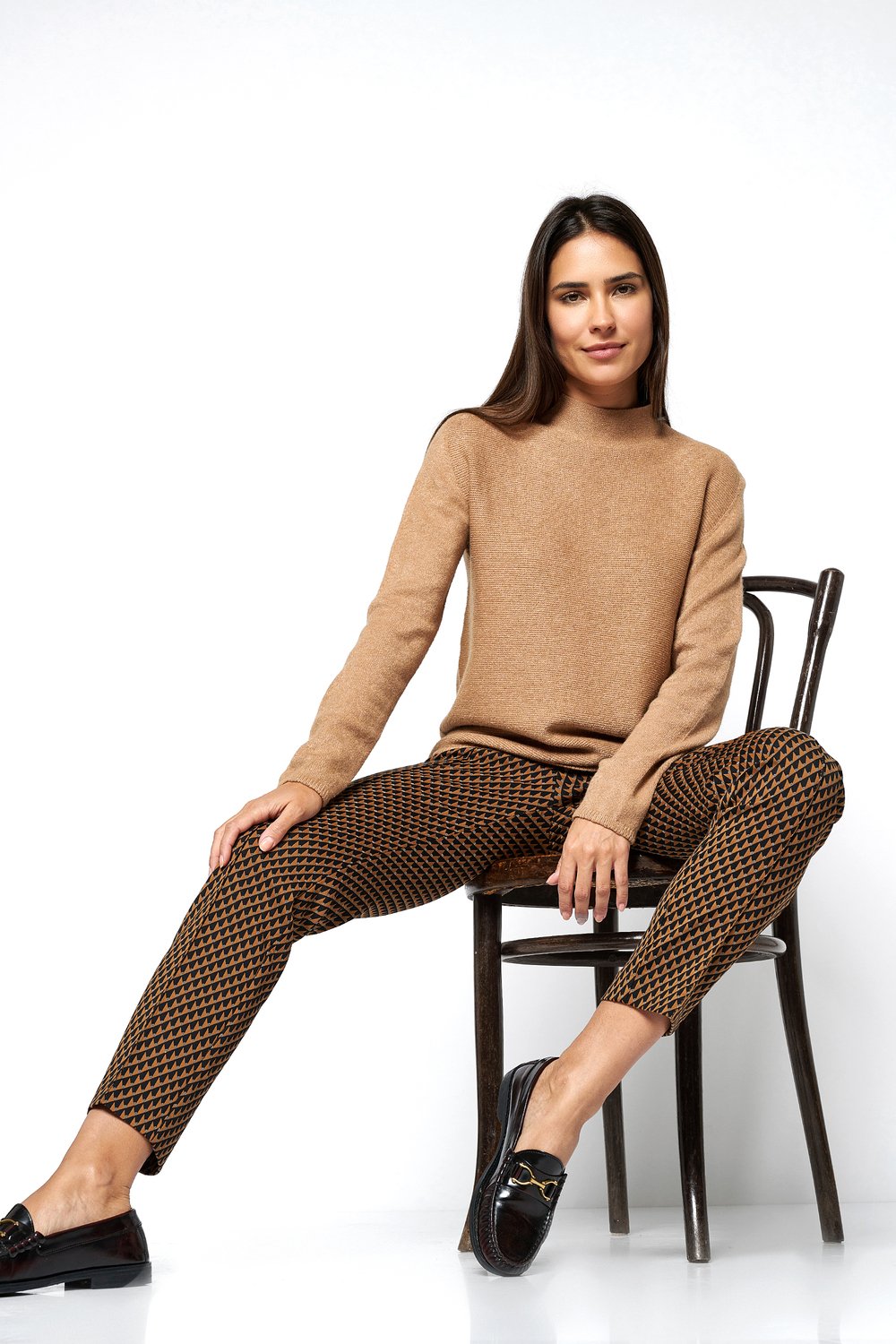 Gemusterte Businesshose | Style »Alessa« brown/black