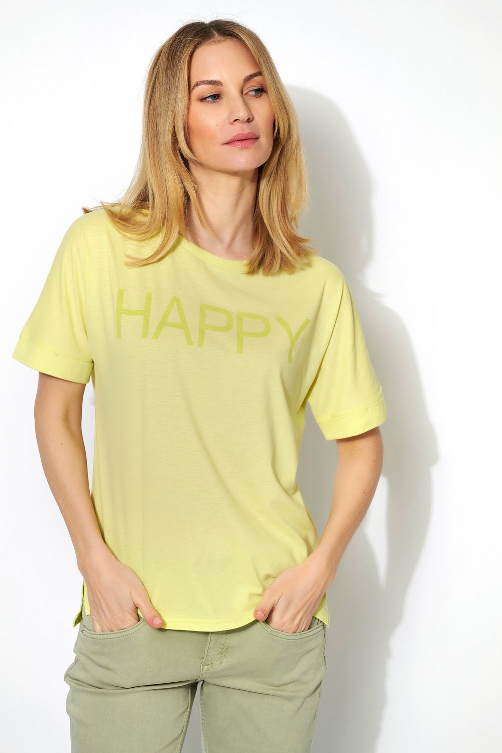 Shirt mit Schriftzug | Style »Debby« lemon