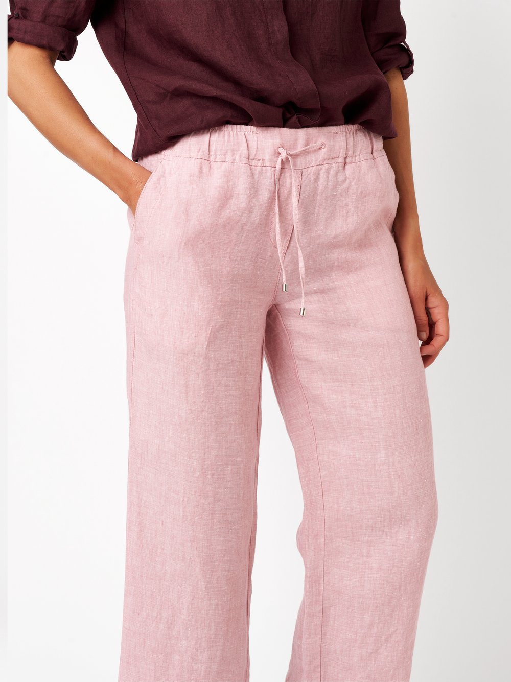 Damenhose Pia 3/4 in rose, Legere 3/4-Hose aus Leinen, Detailansicht