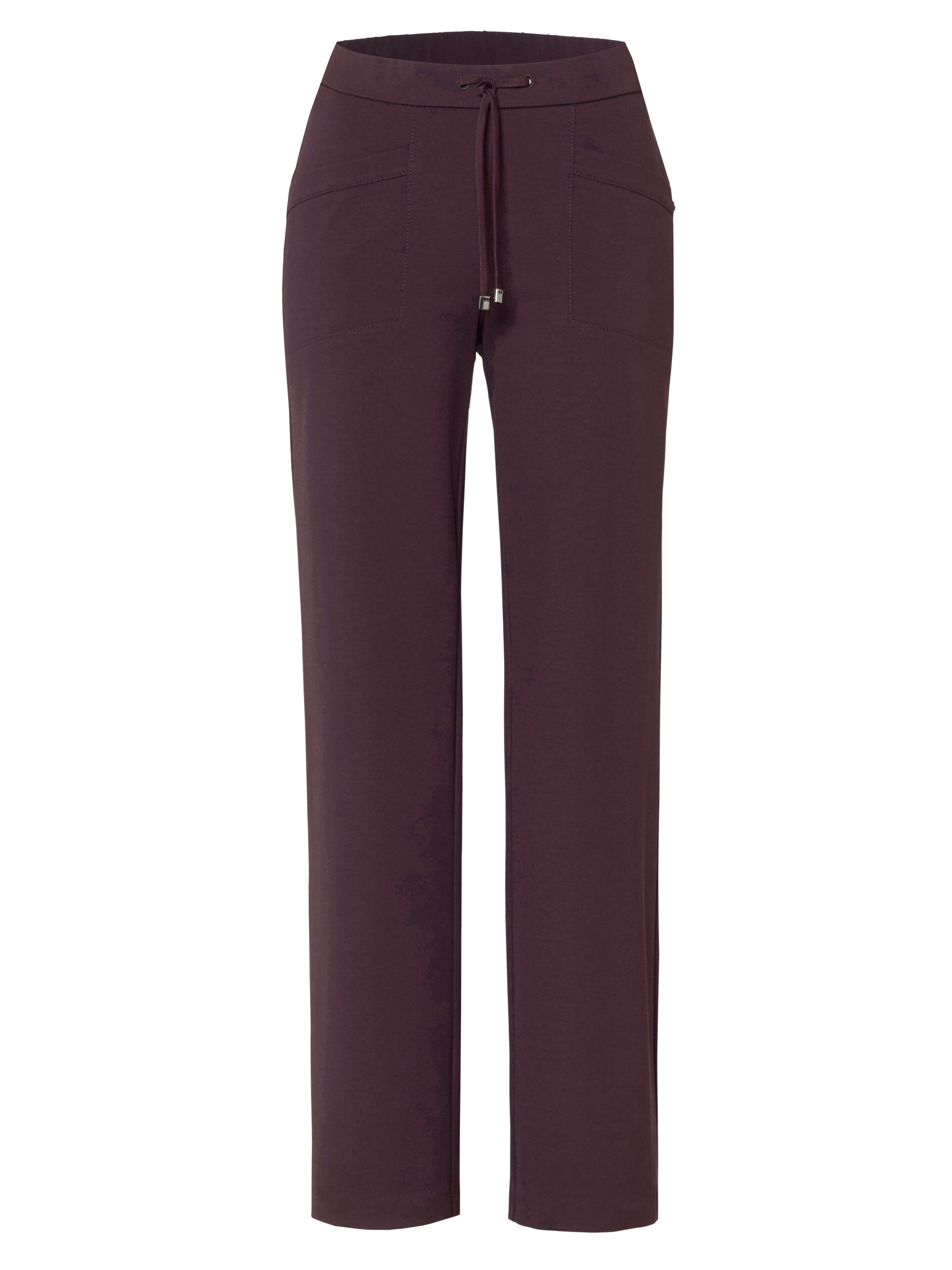 Damenhose Sue Wide in Bordeaux, wide-Leg Hose mit Tunnelzug, freigestellte Produktansicht