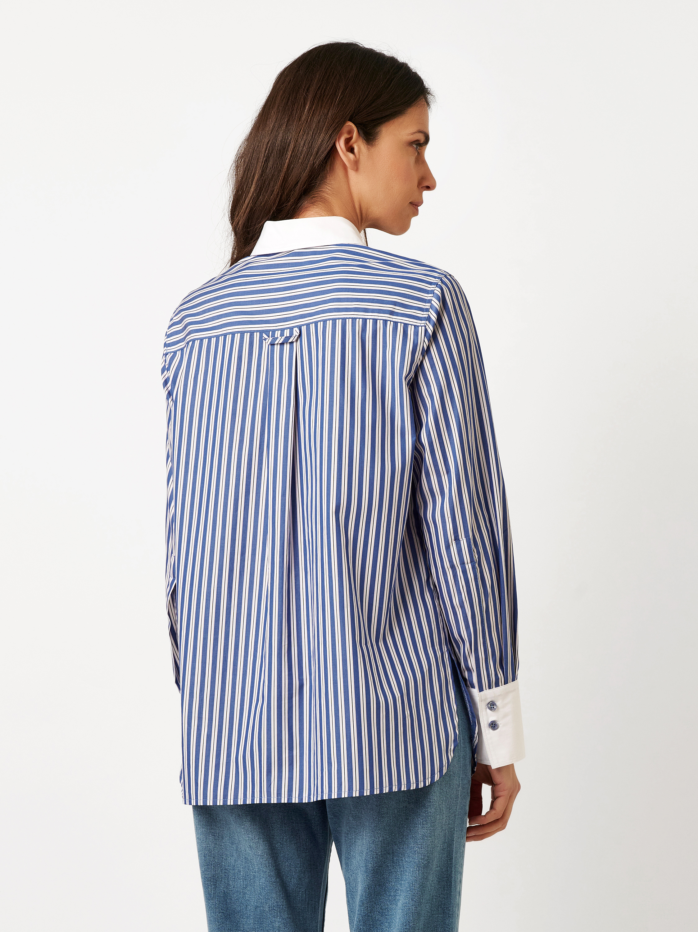 Bluse Alma blue/white Rueckansicht Bluse Alma blue/white Rueckansicht