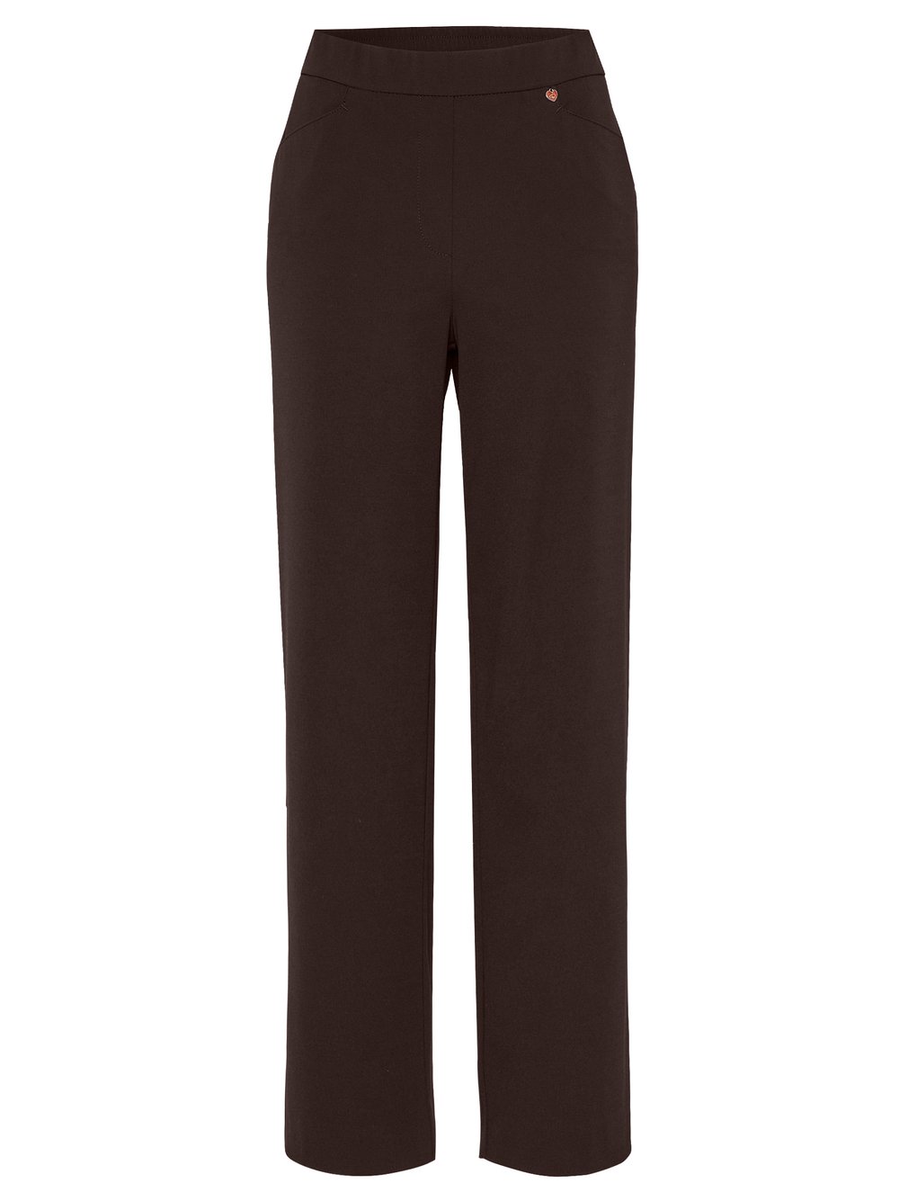 Damenhose Scarlet Wide in Dunkelbraun, Entspannte Jerseyhose, freigestellte Produktansicht