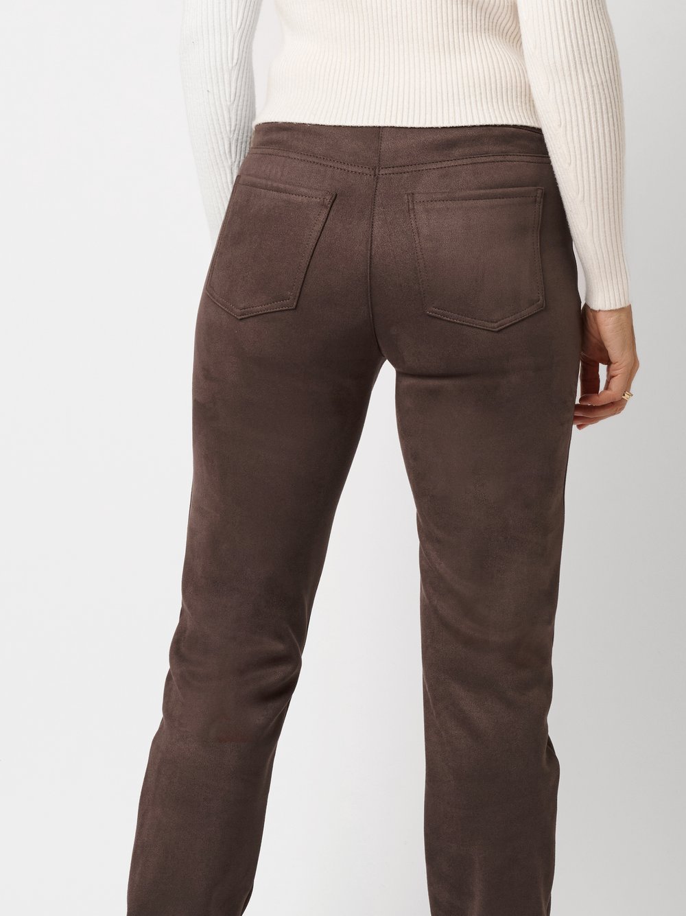 Pull-On Trousers in a Suede Look | Style »Alice« Dunkelbraun