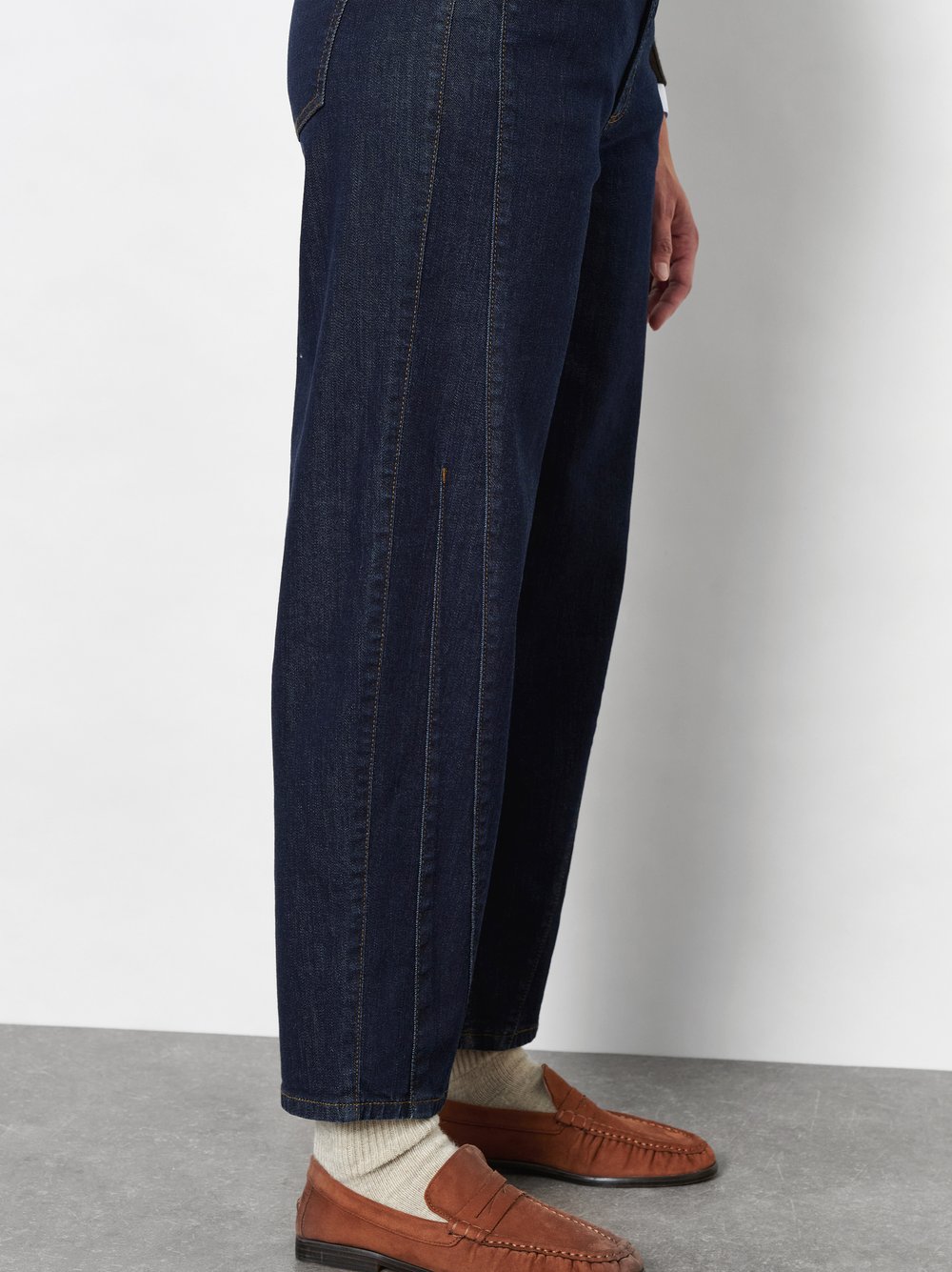 Barrel-Jeans mit markanten Nähten | Style »Liv Barrel« Dark Blue