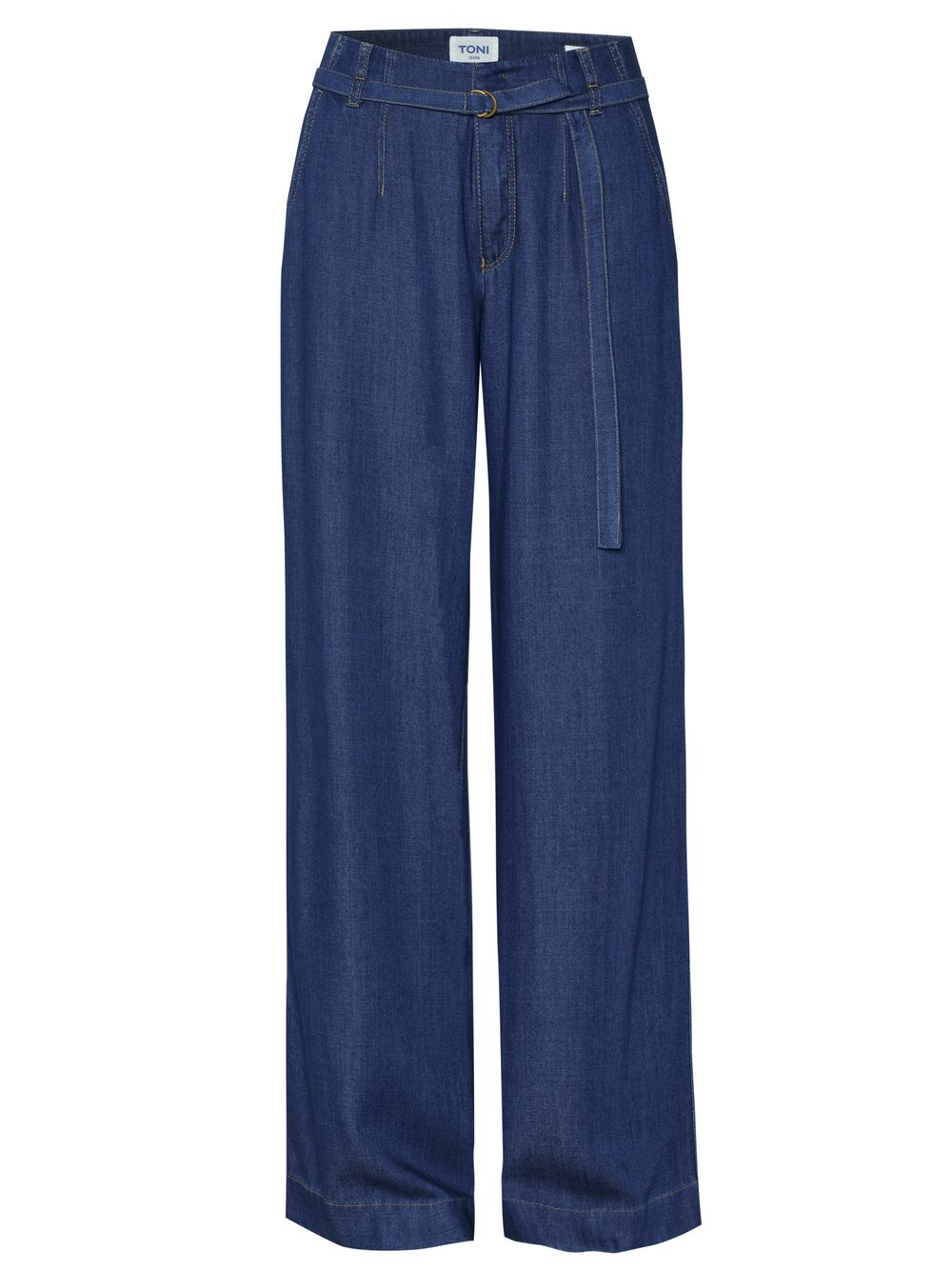 Damenjeans Liv Wide in mid blue, Feinfallende Wide Leg Jeans, freigestellte Produktansicht