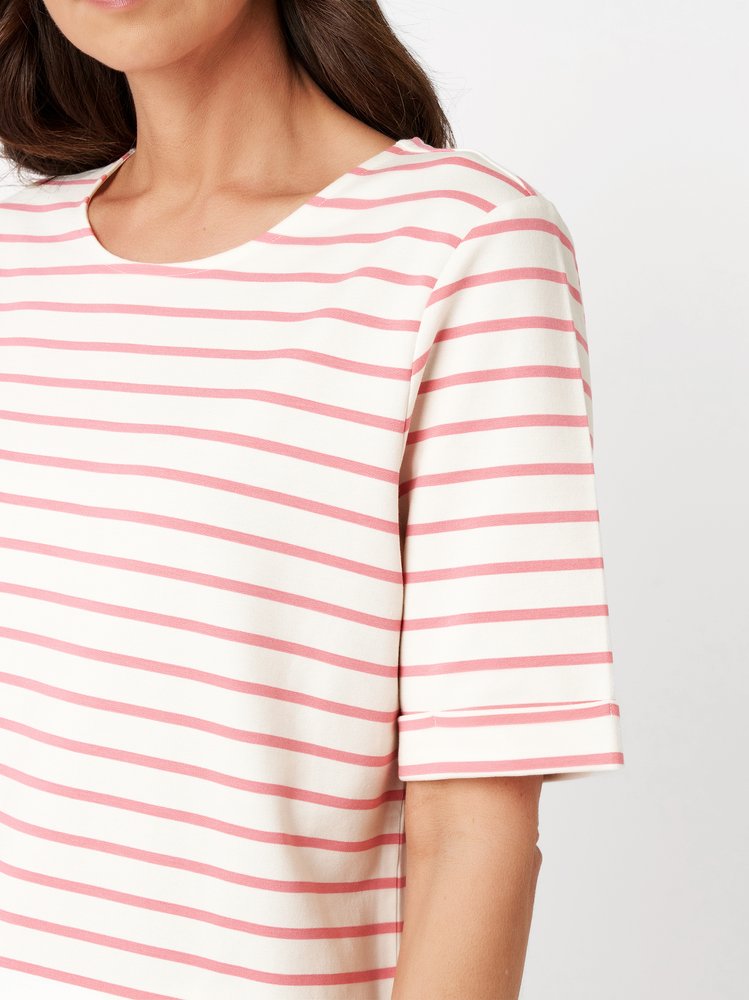Damenshirt Dolly in pink / offwhite, streifenshirt, Detailansicht