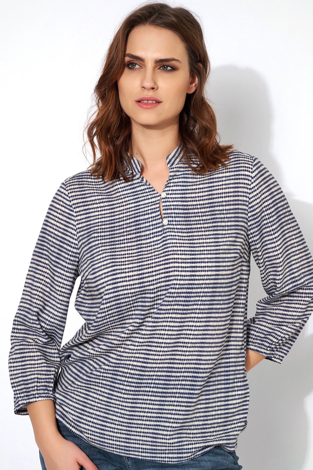 Bluse mit Batikmuster | Style »Angie« blue/white