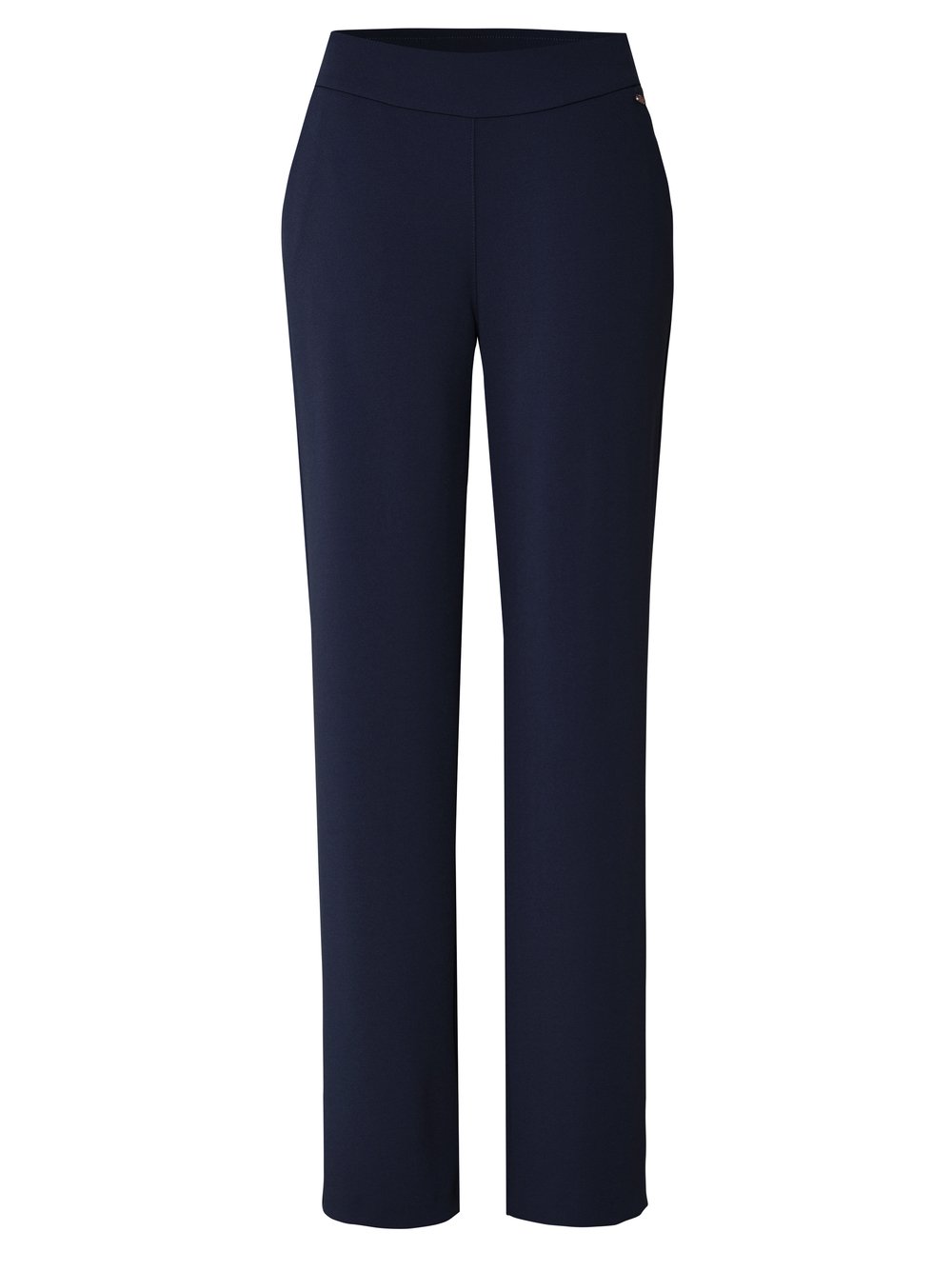 Damenhose Scarlet Wide in navy, weit geschnittene Hose aus Crepe, freigestellte Produktansicht