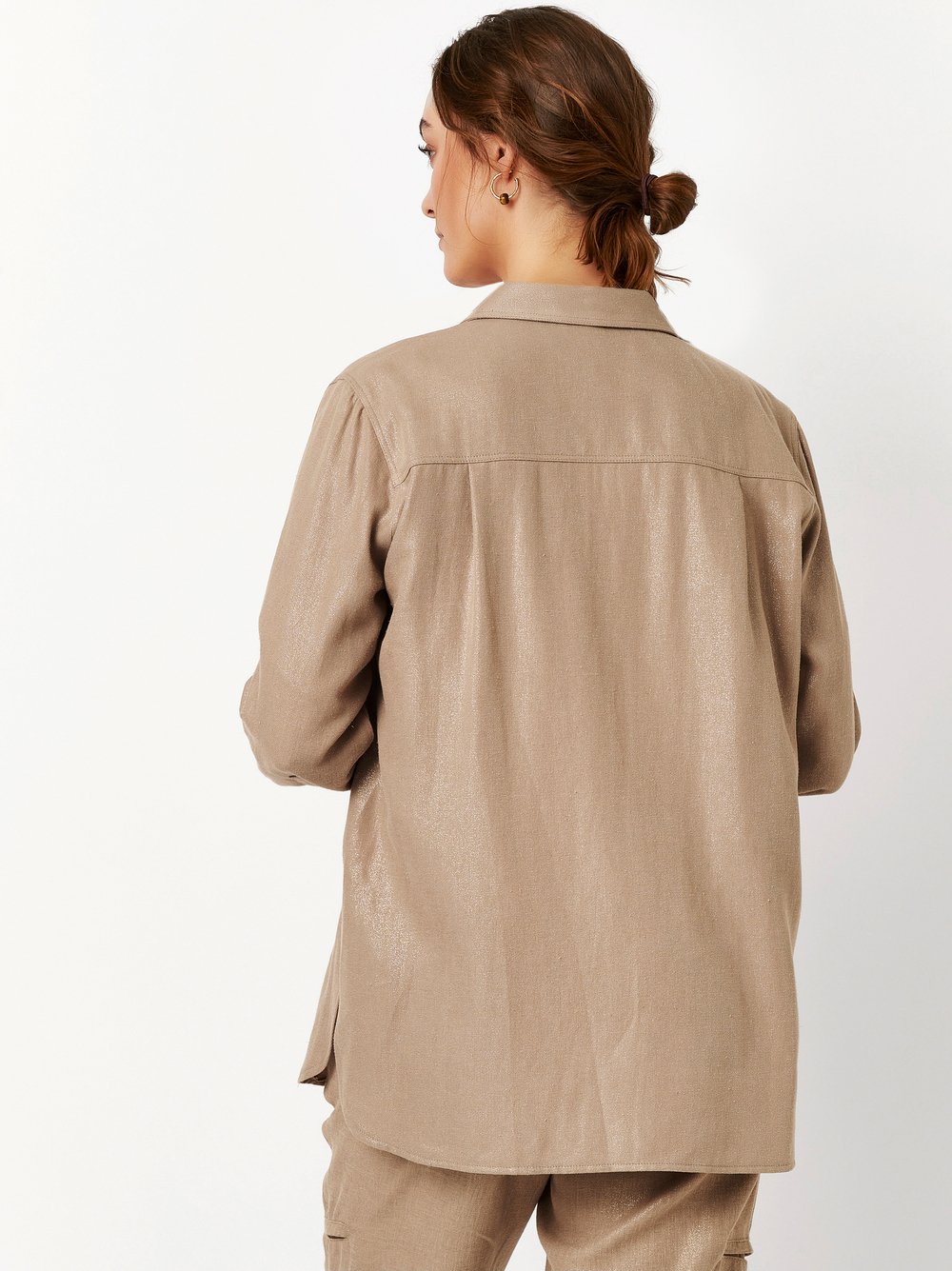 Bluse Alma taupe Rueckansicht Bluse Alma taupe Rueckansicht