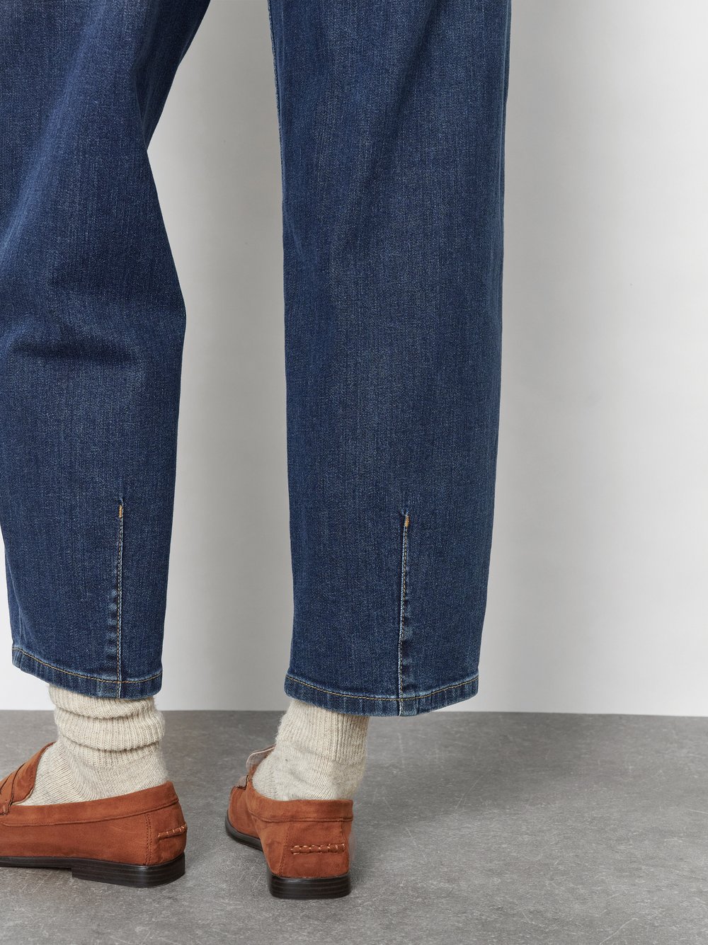 Barrel-Jeans mit markanten Fronttaschen | Style »Liv Barrel« Mid Blue Used