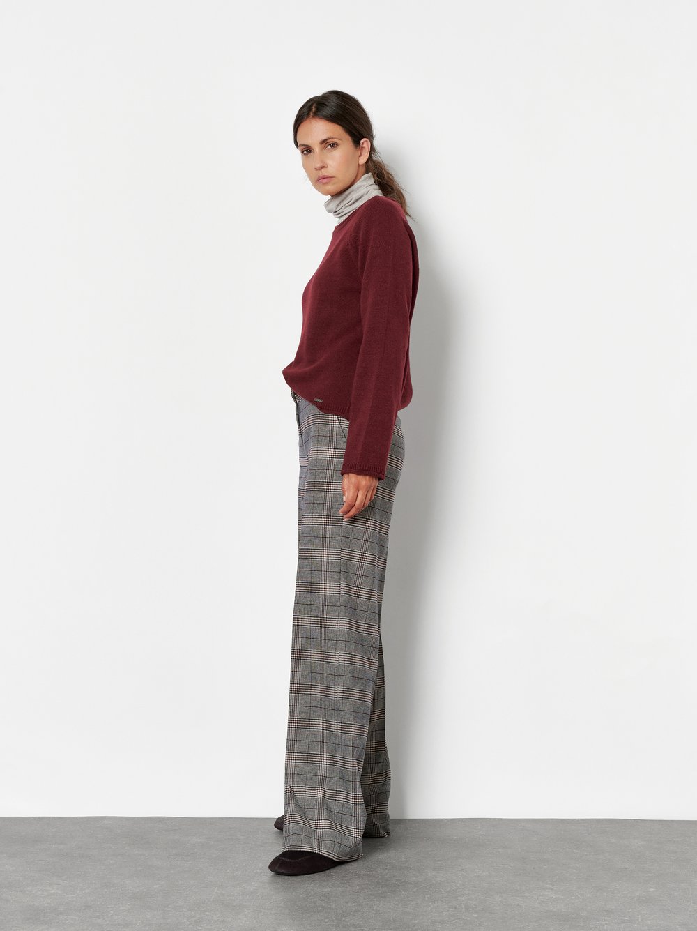 Wide-Leg Hose mit Karomuster | Style »Luisa Palazzo« Braun