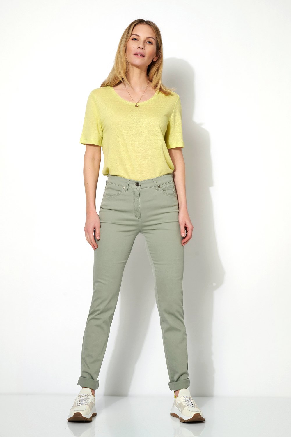 Basic-Hose mit hohem Bund | Style »be loved« light khaki