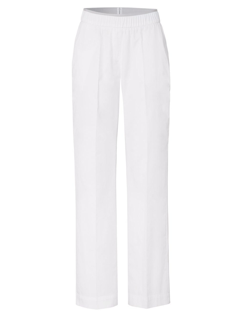 Damenhose Sue Wide in white, leichte Wide Leg mit raffiniertem Bund, freigestellte Produktansicht