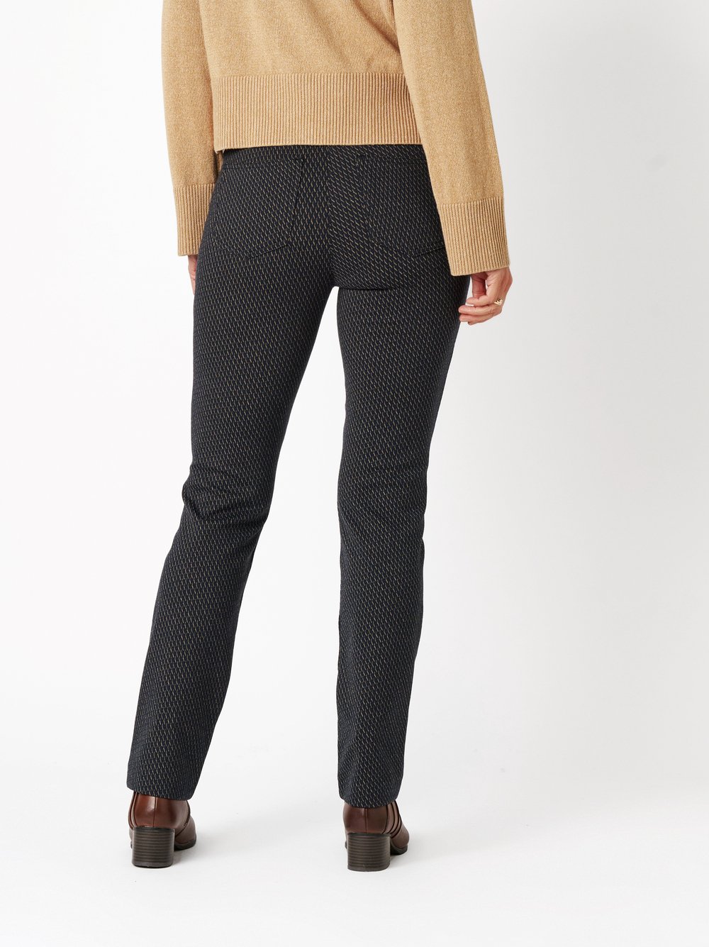 Trousers Alice black/brown rear view Trousers Alice black/brown rear view