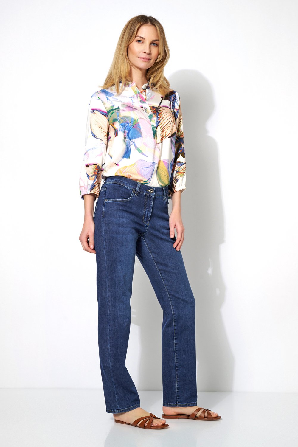 Entspannte Jeans | Style »Honey« mid blue used