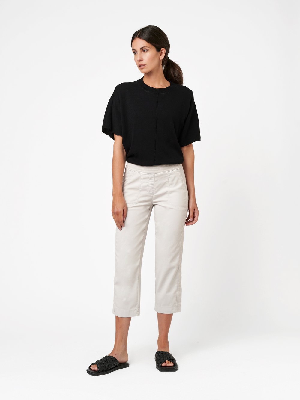 Sportive 3/4-Hose | Style »Sue« light grey