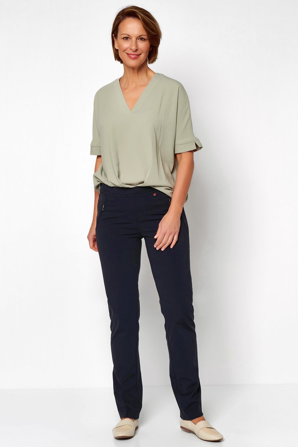 Trousers with zip pockets | Style »Alice« navy