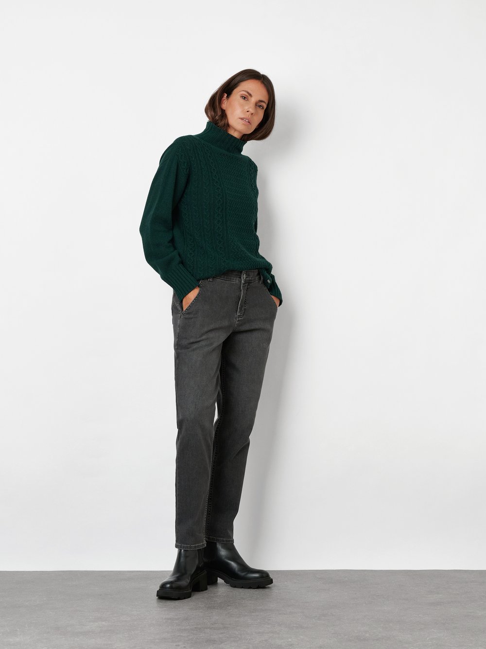 7/8-Jeans im Chino-Stil | Style »Liv« Grau Used