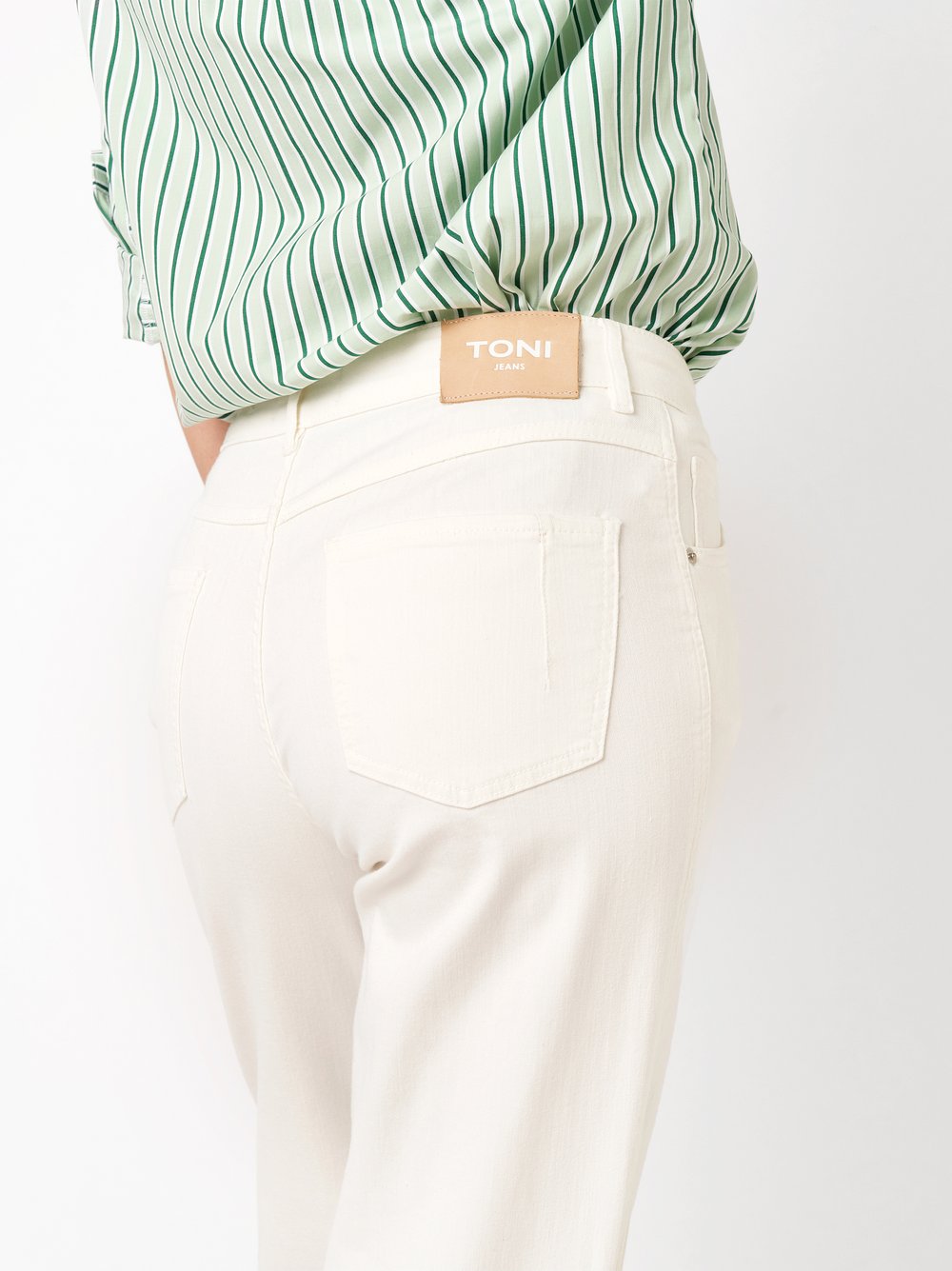 Damenjeans Liv Wide in offwhite, Wide Leg Jeans, Detailansicht