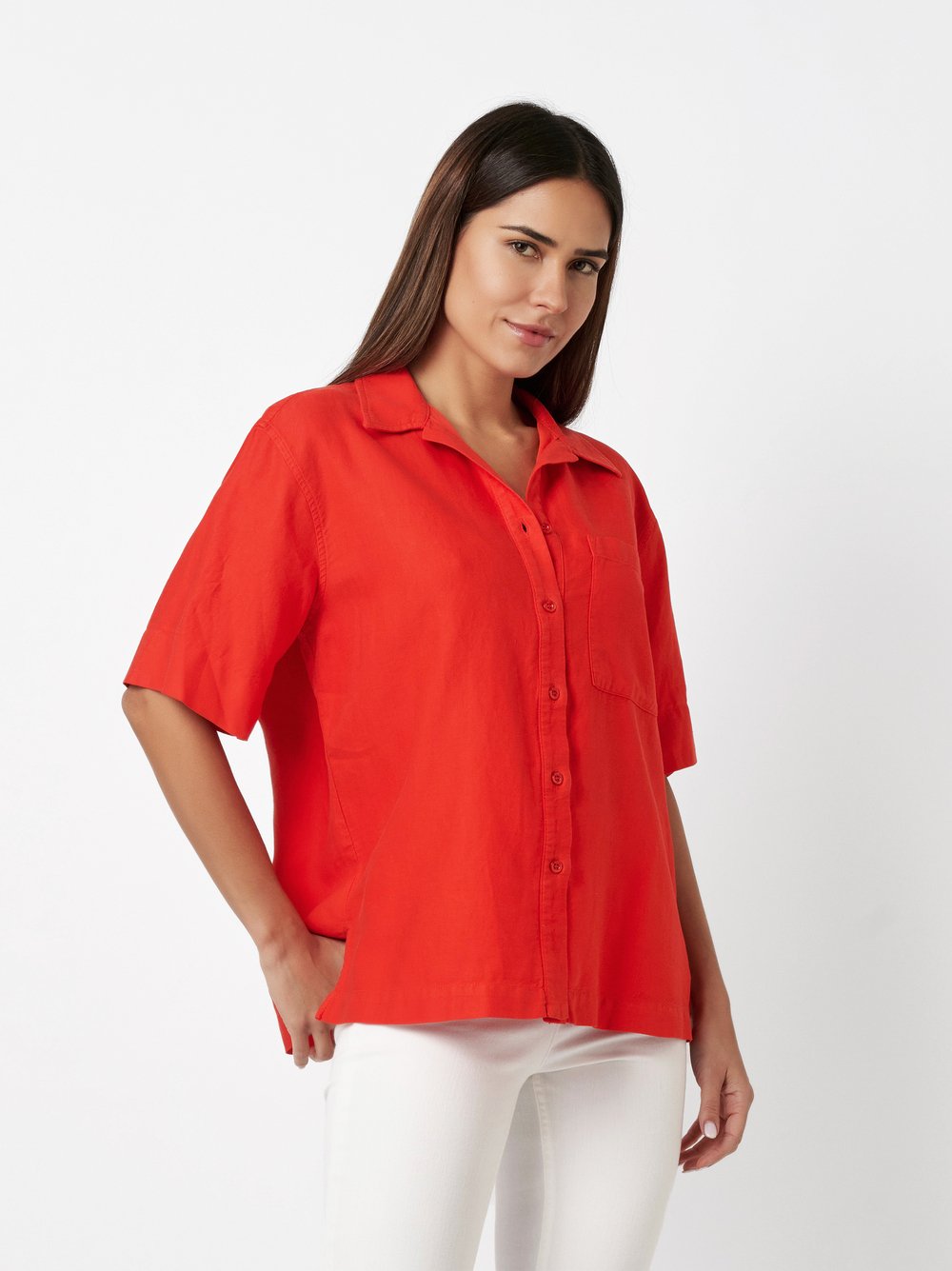 Leinenhemd | Style »Catie« red